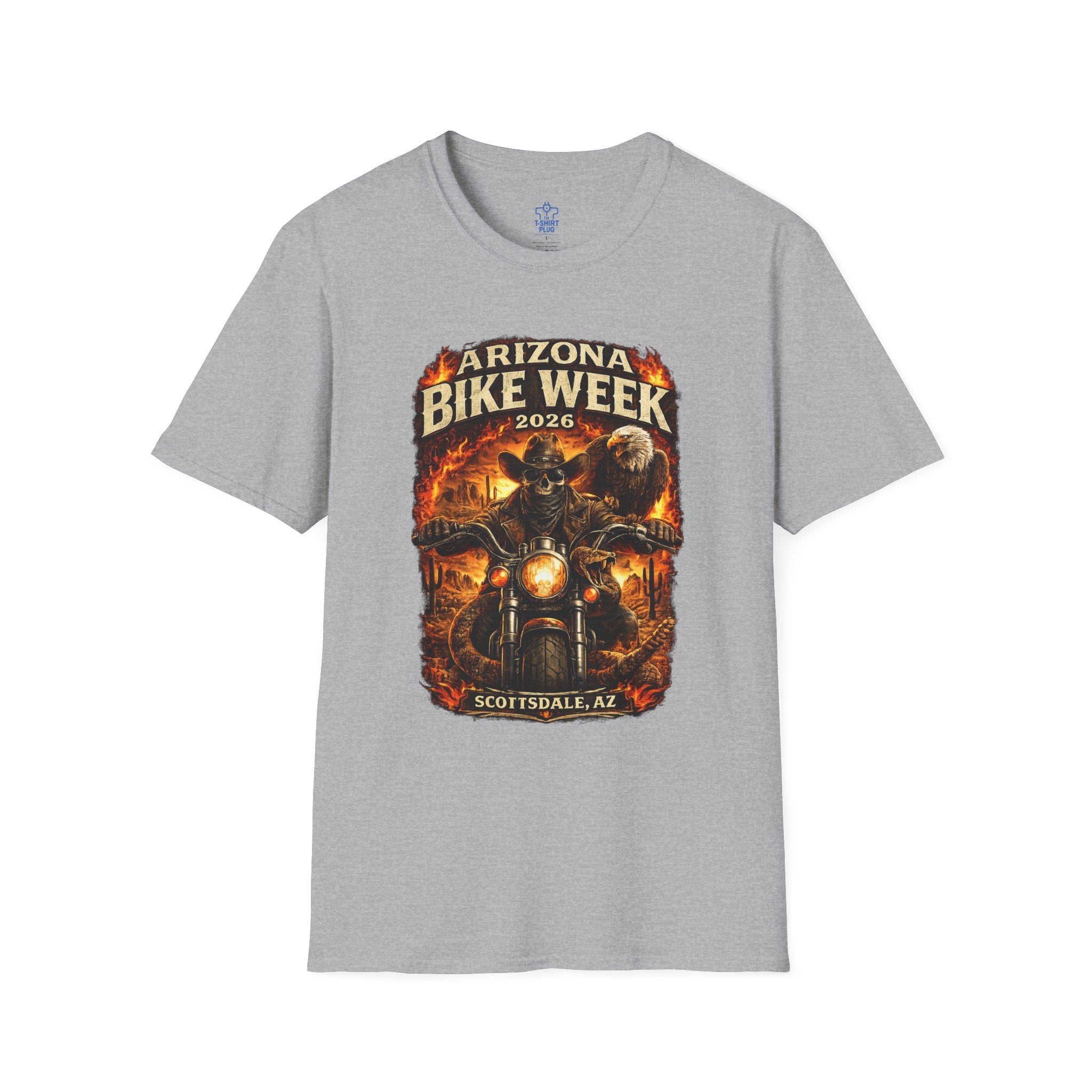 Arizona Bike Week Skeleton and Eagle Unisex Softstyle T-Shirt