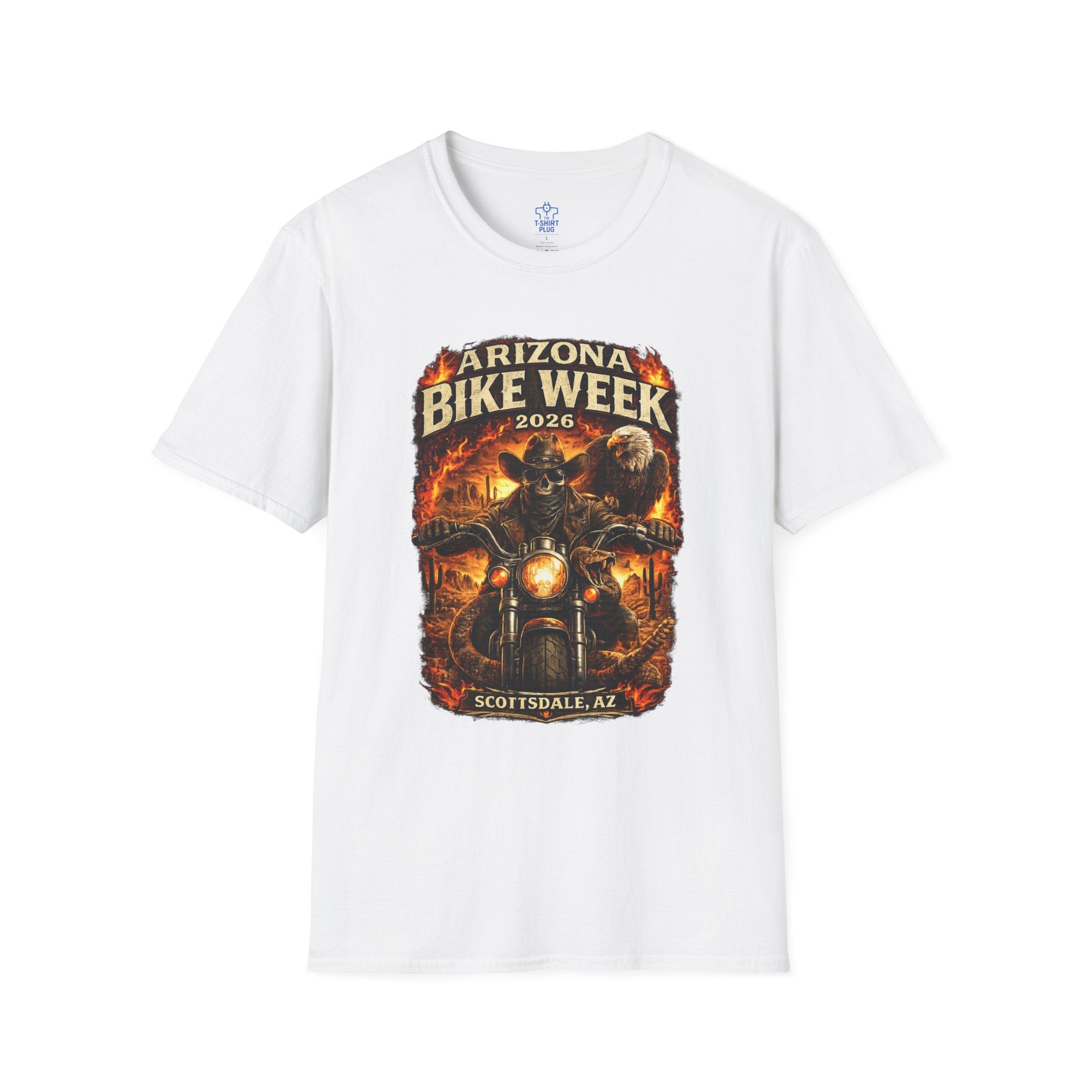 Arizona Bike Week Skeleton and Eagle Unisex Softstyle T-Shirt