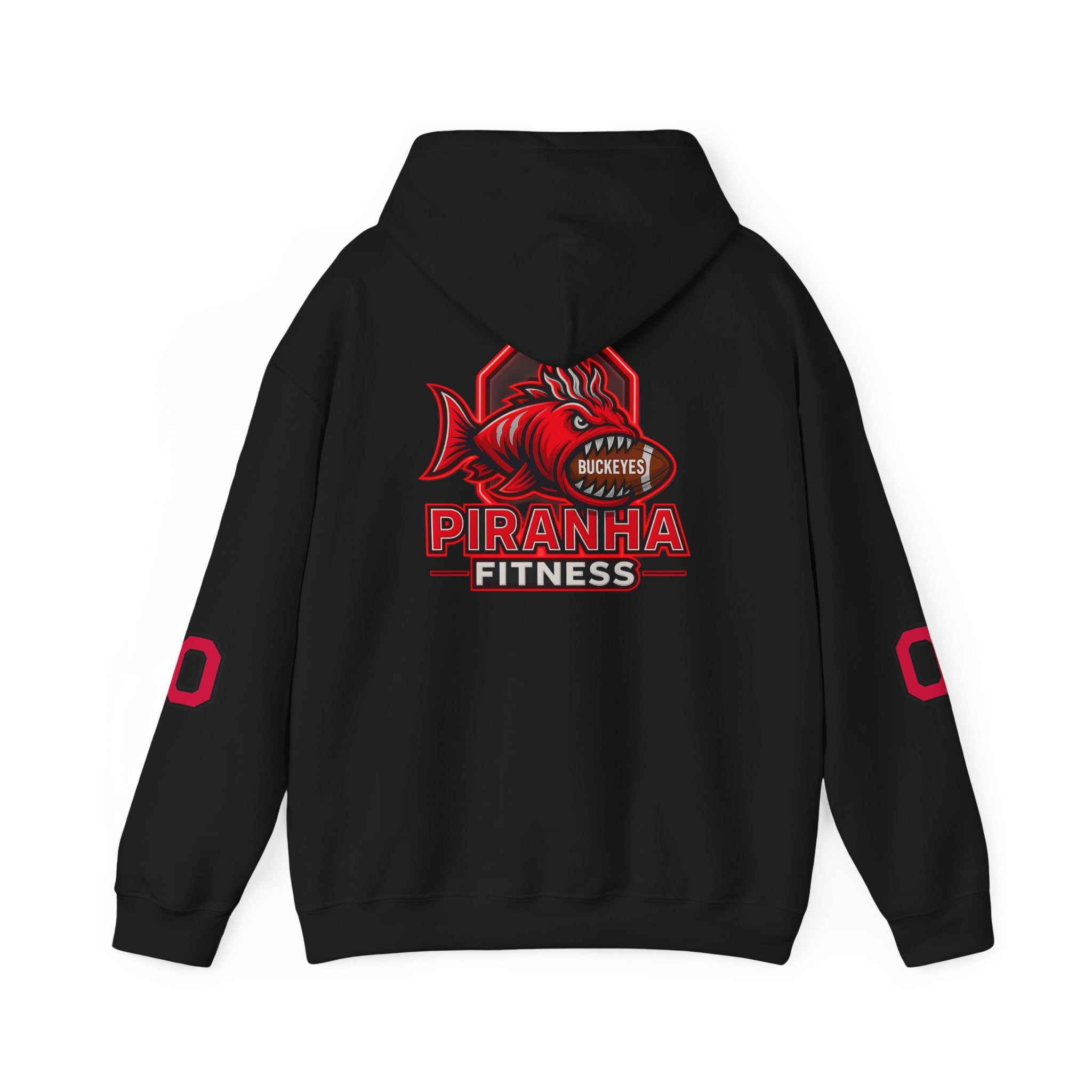 Piranha Fitness Ohio State Hoodie, OSU Buckeyes Athletic Sweatshirt, Gym Workout