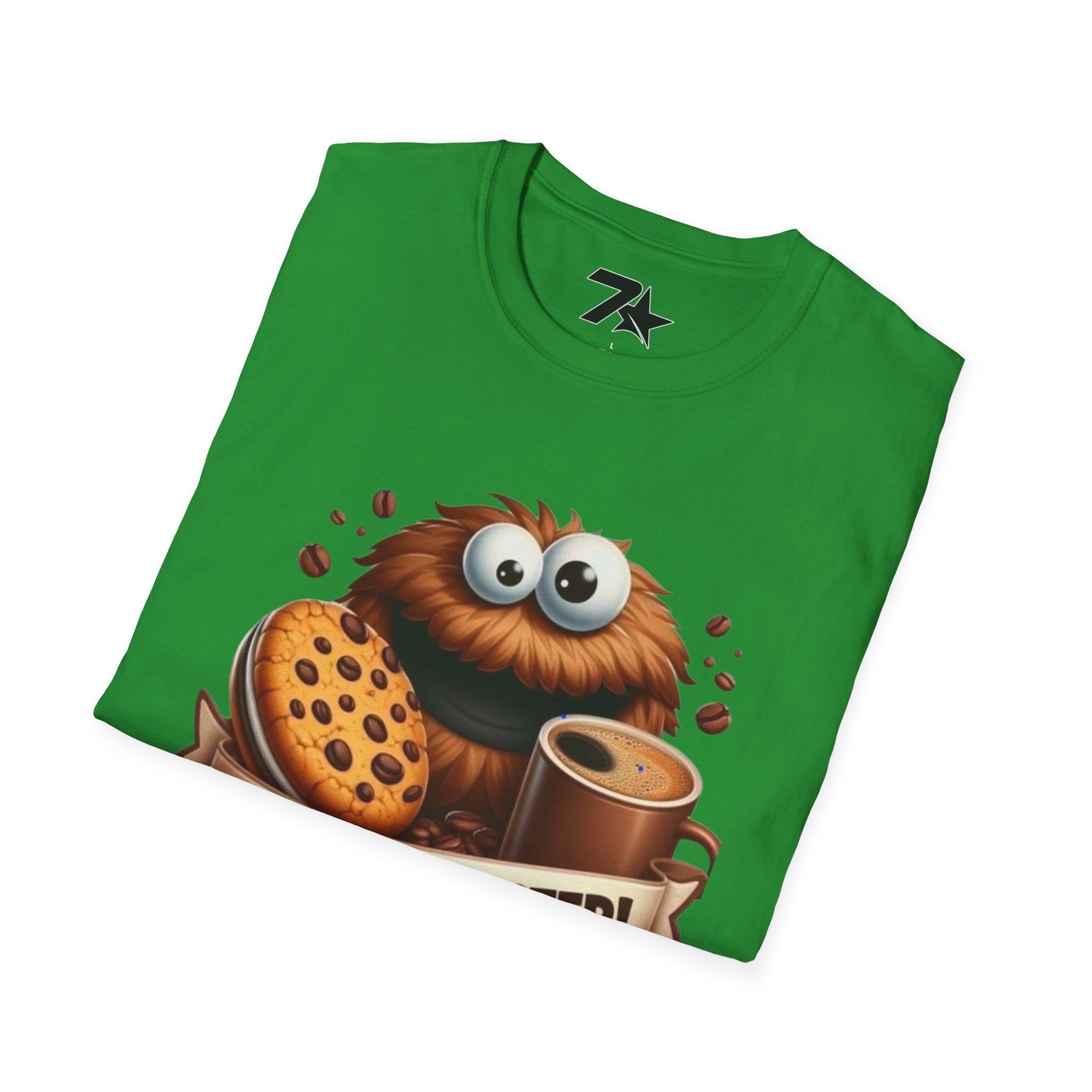 Coffee and Cookie Monster Funny Tee, Unisex T-Shirt, Gift for Coffee Lovers,