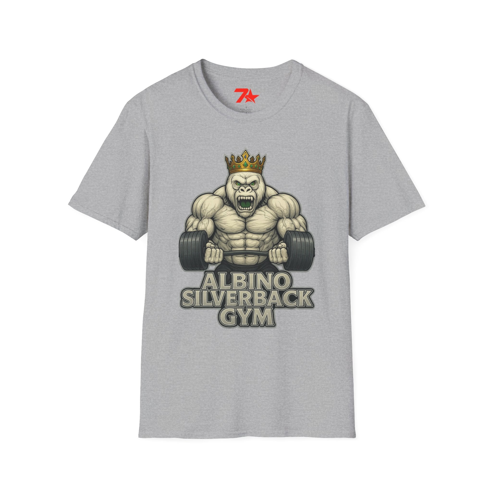 Albino Silver back Gym Unisex T-Shirt - Fitness Workout Tee, Gym Clothing,