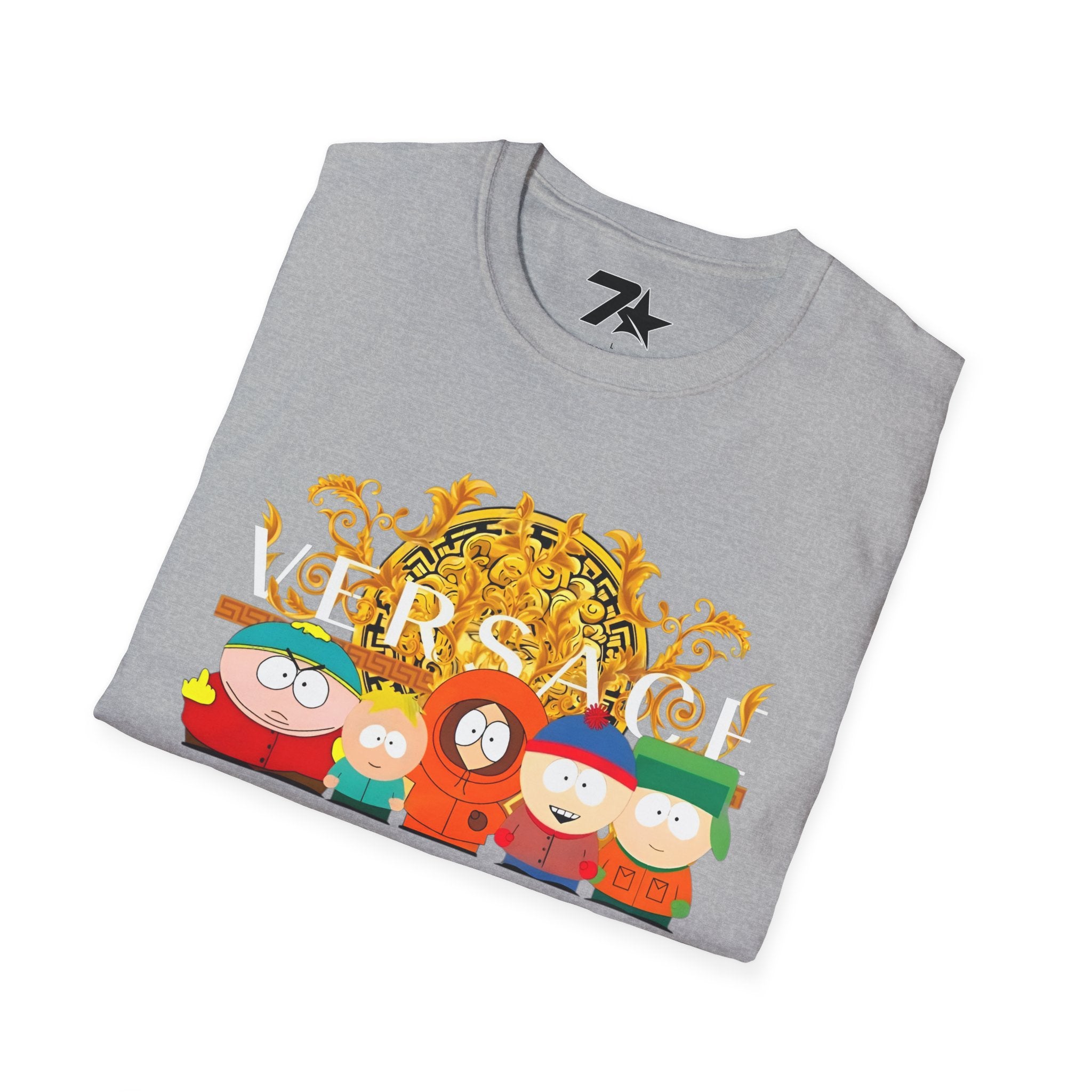 Gold Medallion Cartoon Crew T‑Shirt