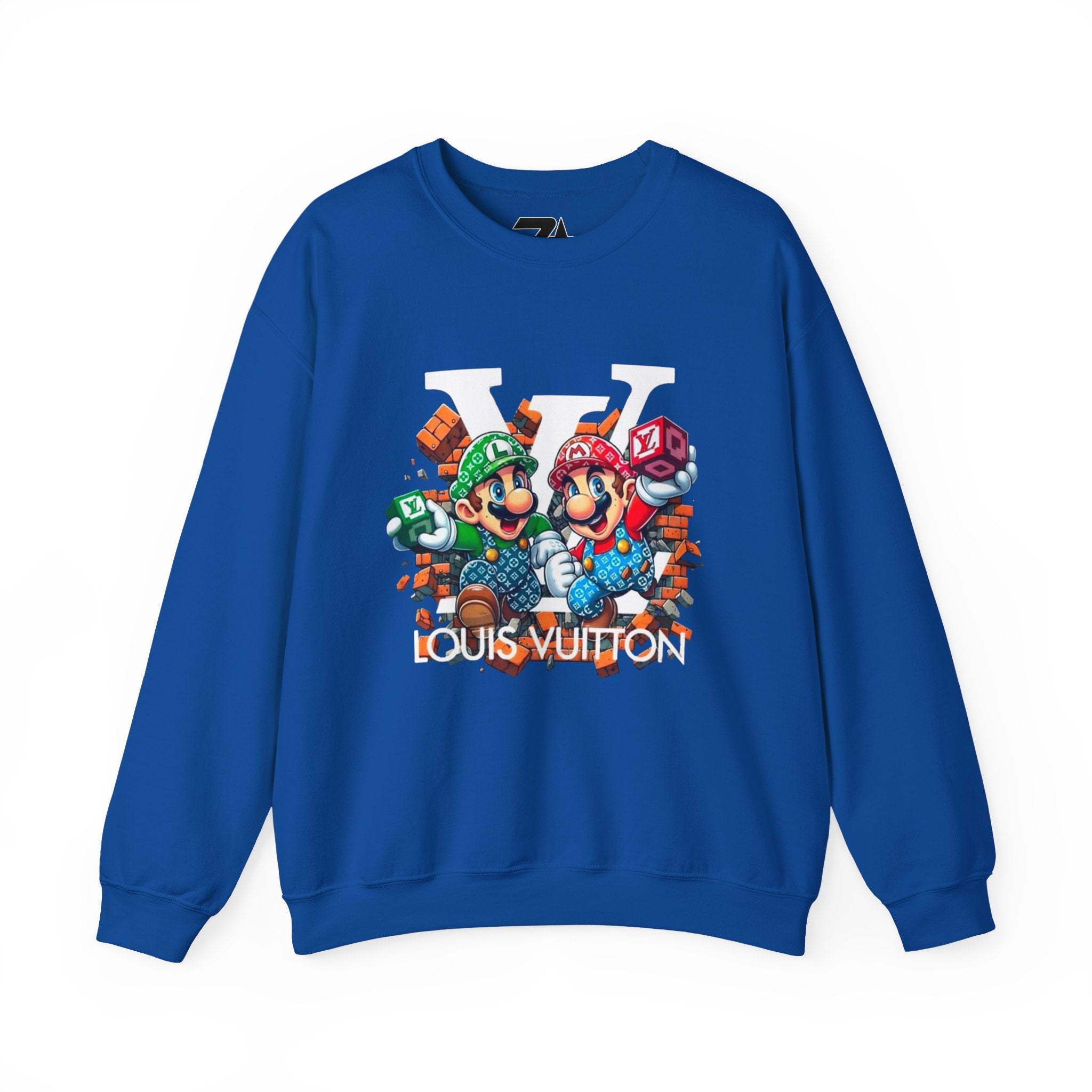 FIRE! Mario Streetwear Crewneck Sweatshirt — LV-Inspired Luxury