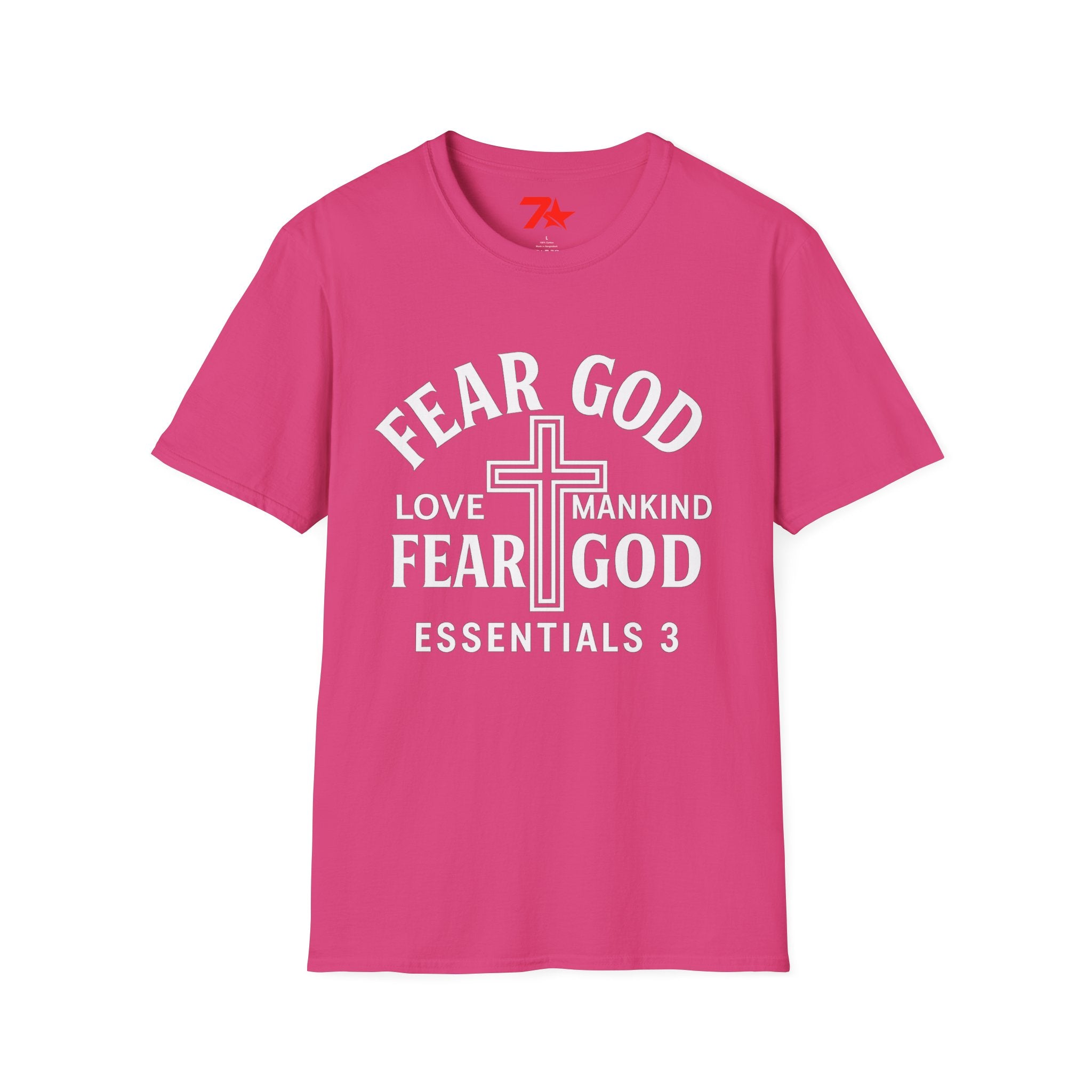 Fear God Love Mankind Christian CrossTee| Unisex Faith T-Shirt Softstyle