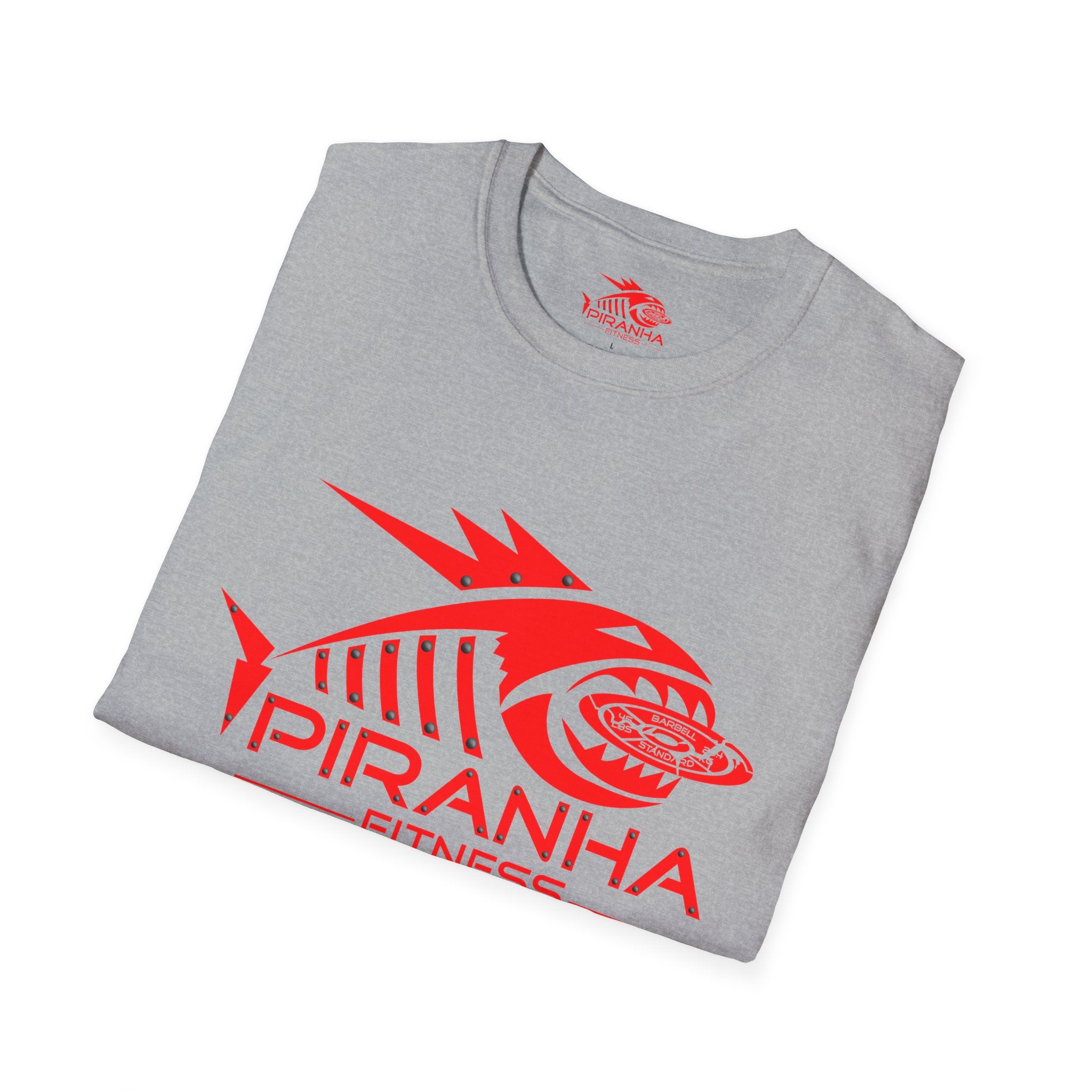 Blood Bite, Red Piranha Fitness Logo, Double Print Unisex Softstyle T-Shirt