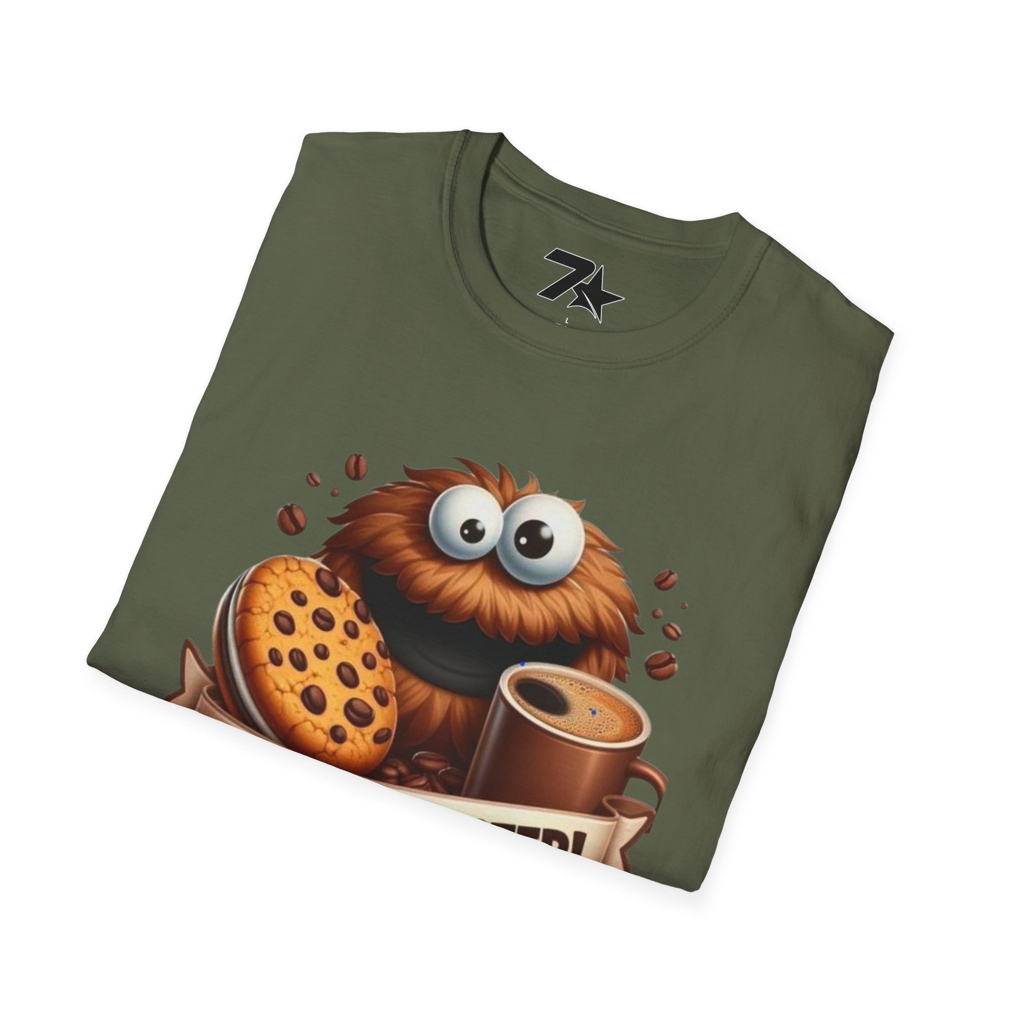 Coffee and Cookie Monster Funny Tee, Unisex T-Shirt, Gift for Coffee Lovers,