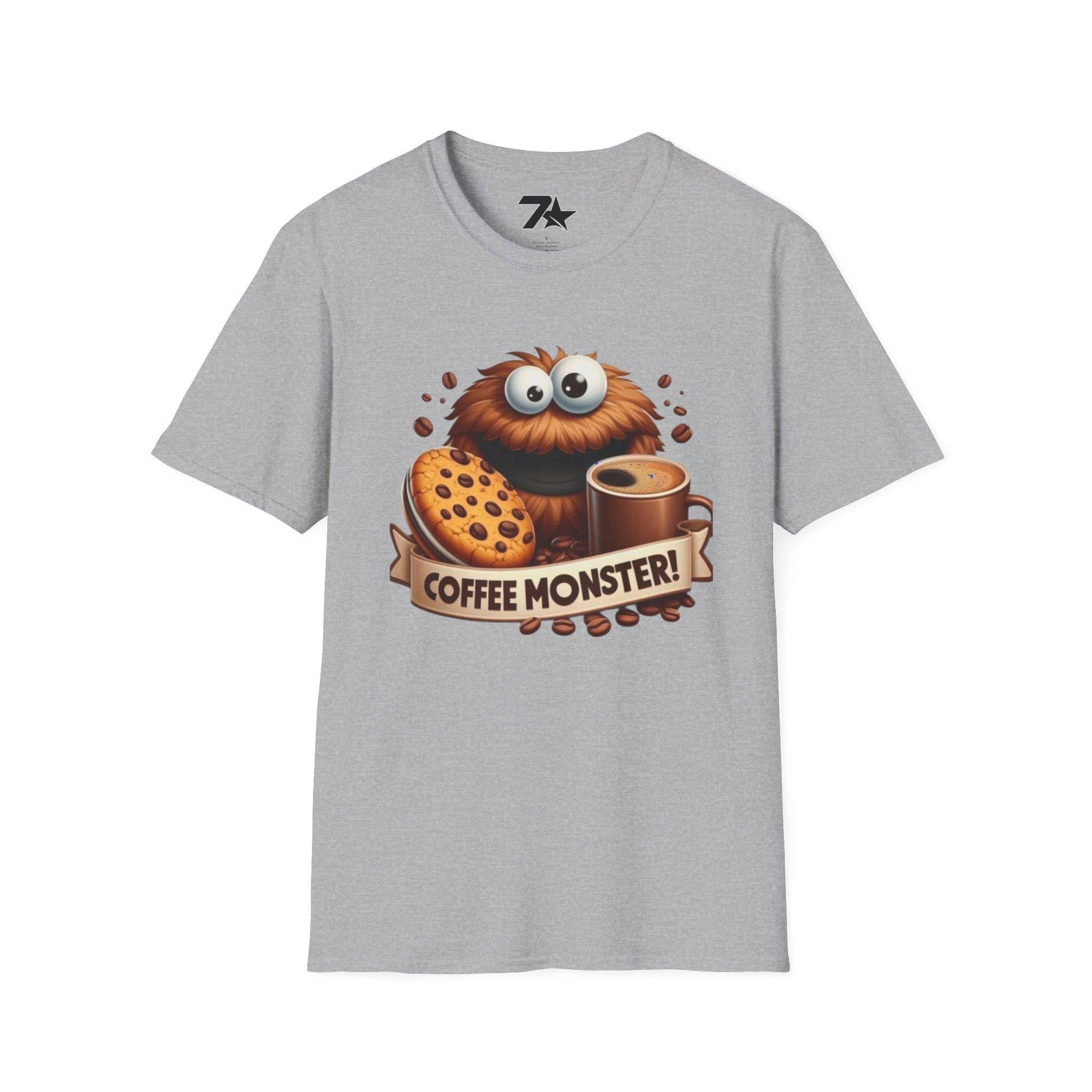 Coffee and Cookie Monster Funny Tee, Unisex T-Shirt, Gift for Coffee Lovers,