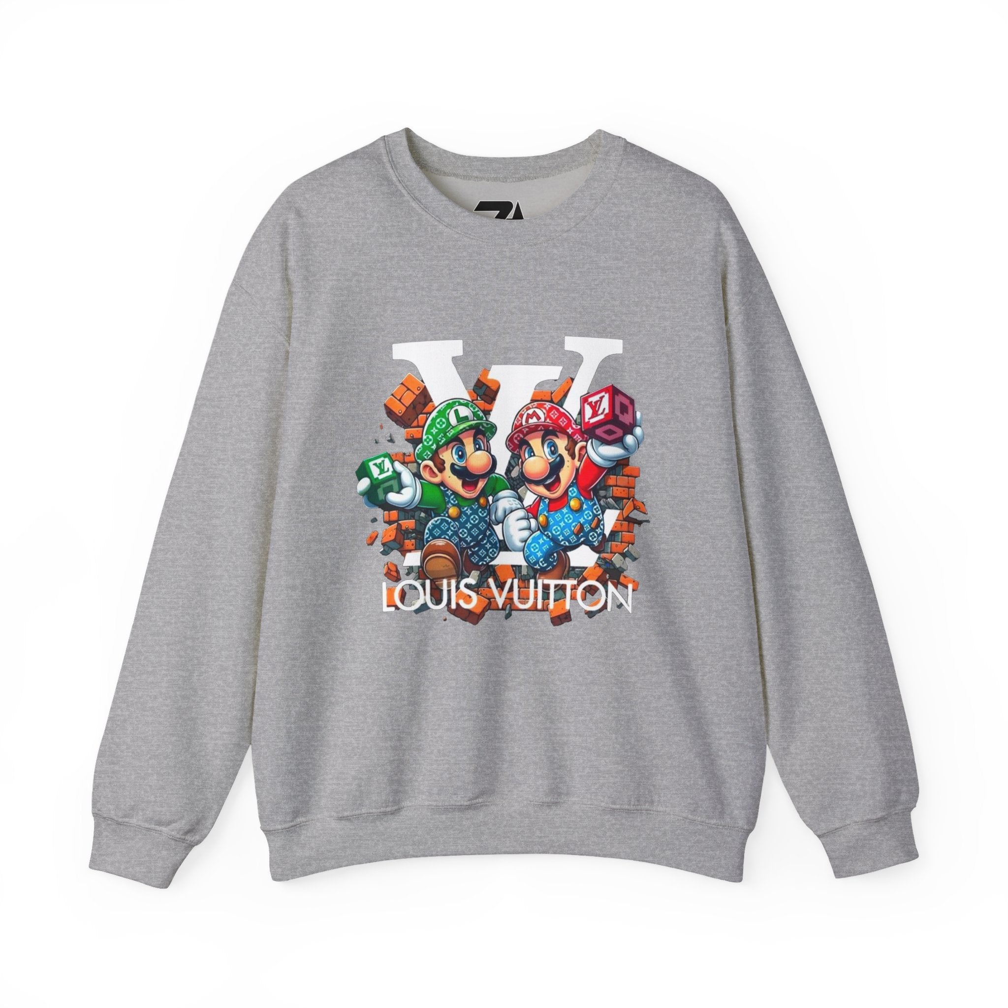 FIRE! Mario Streetwear Crewneck Sweatshirt — LV-Inspired Luxury