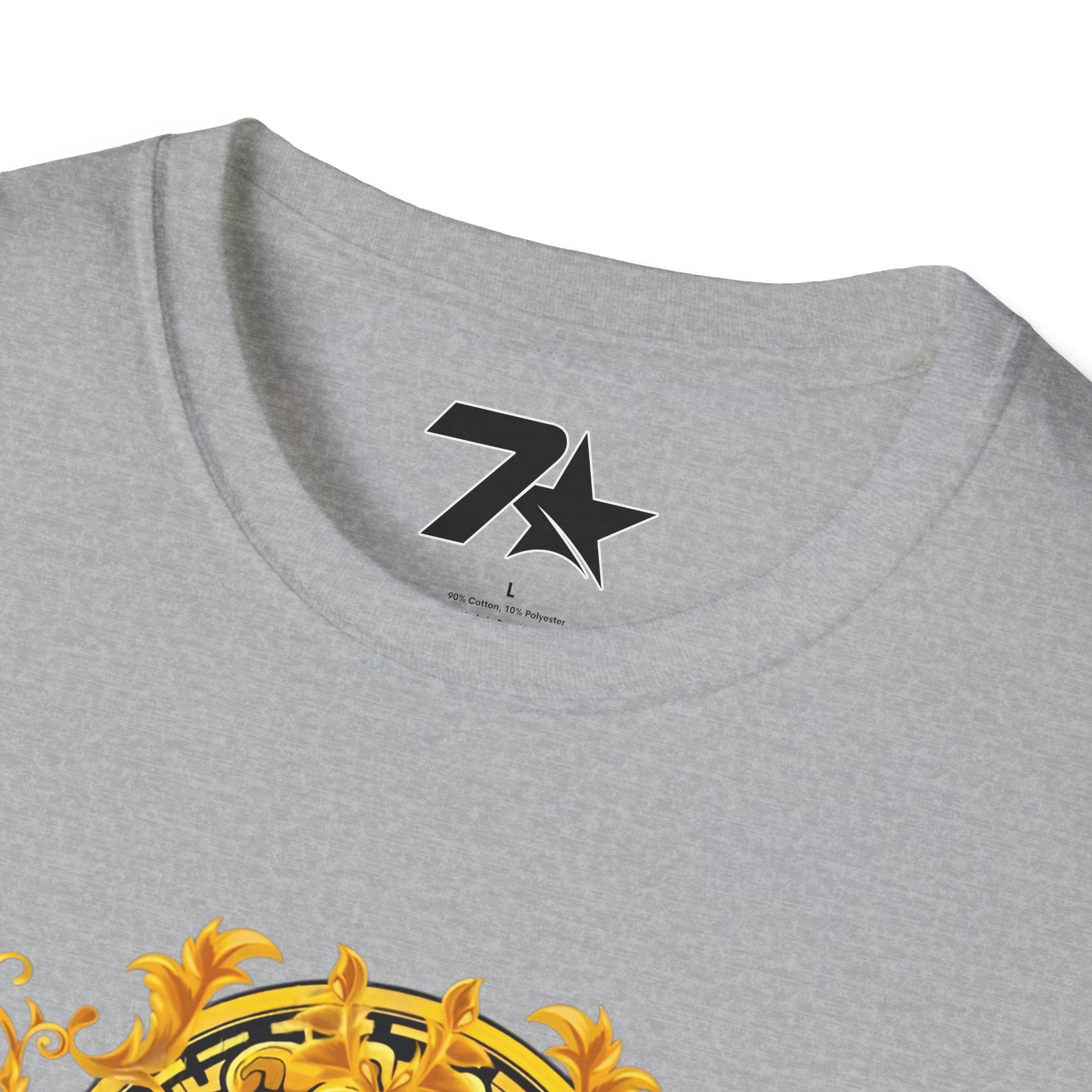 Gold Medallion Cartoon Crew T‑Shirt