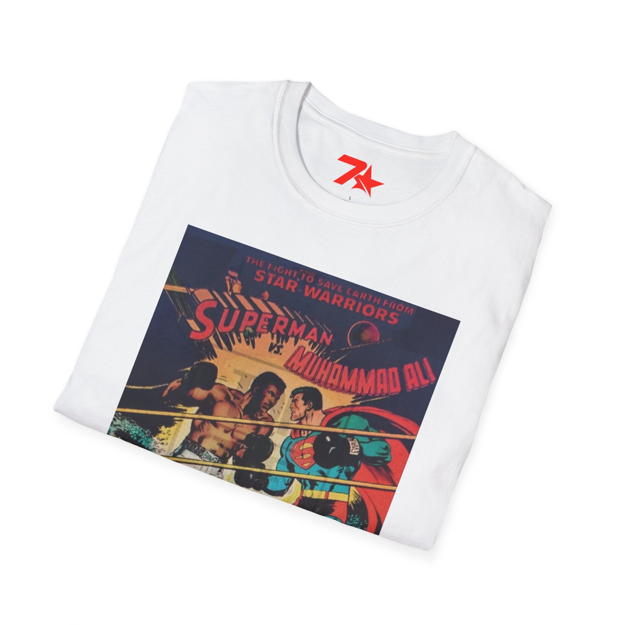 Ali vs Super Man Boxing Unisex Softstyle T-Shirt, Men's Graphic Tee, Women's