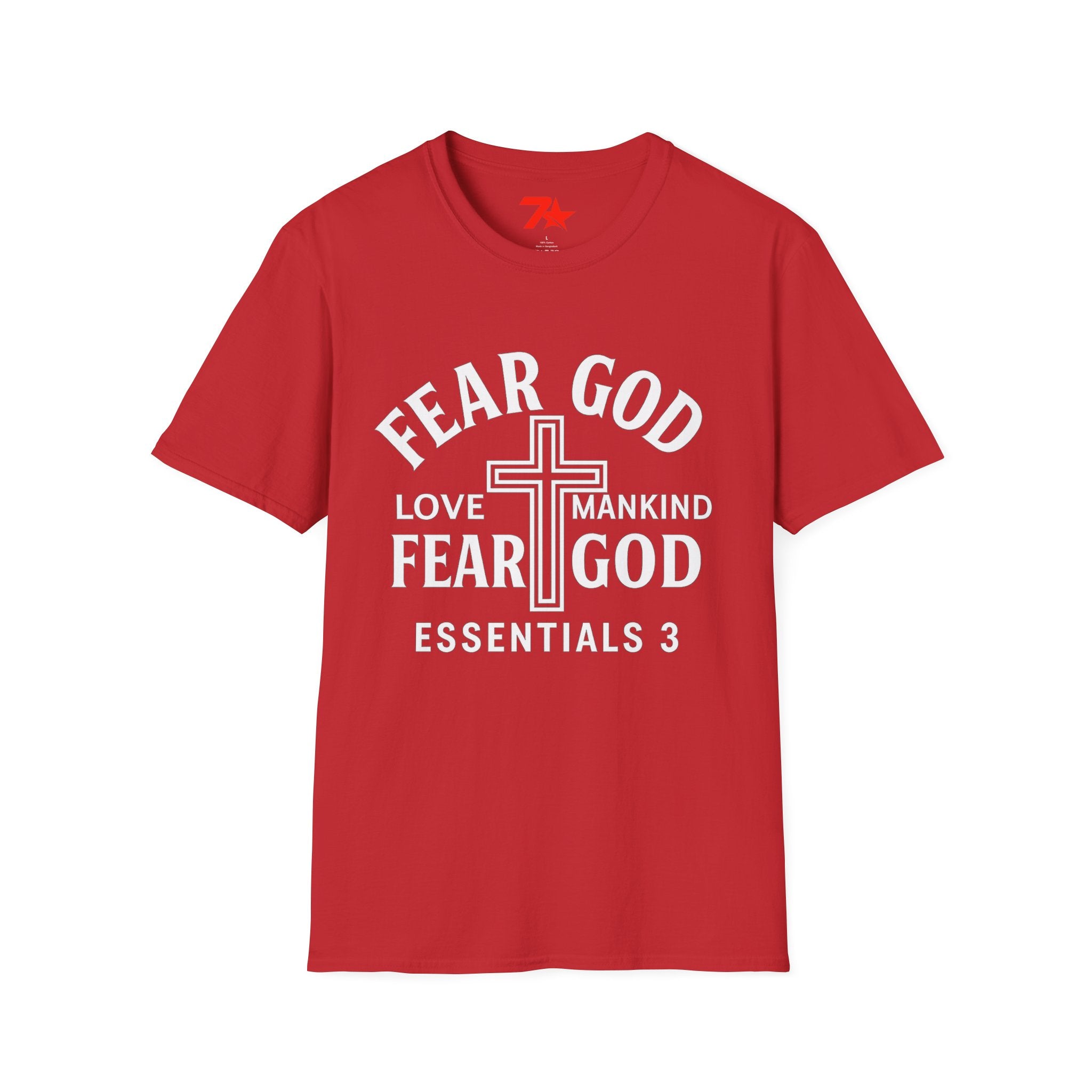 Fear God Love Mankind Christian CrossTee| Unisex Faith T-Shirt Softstyle