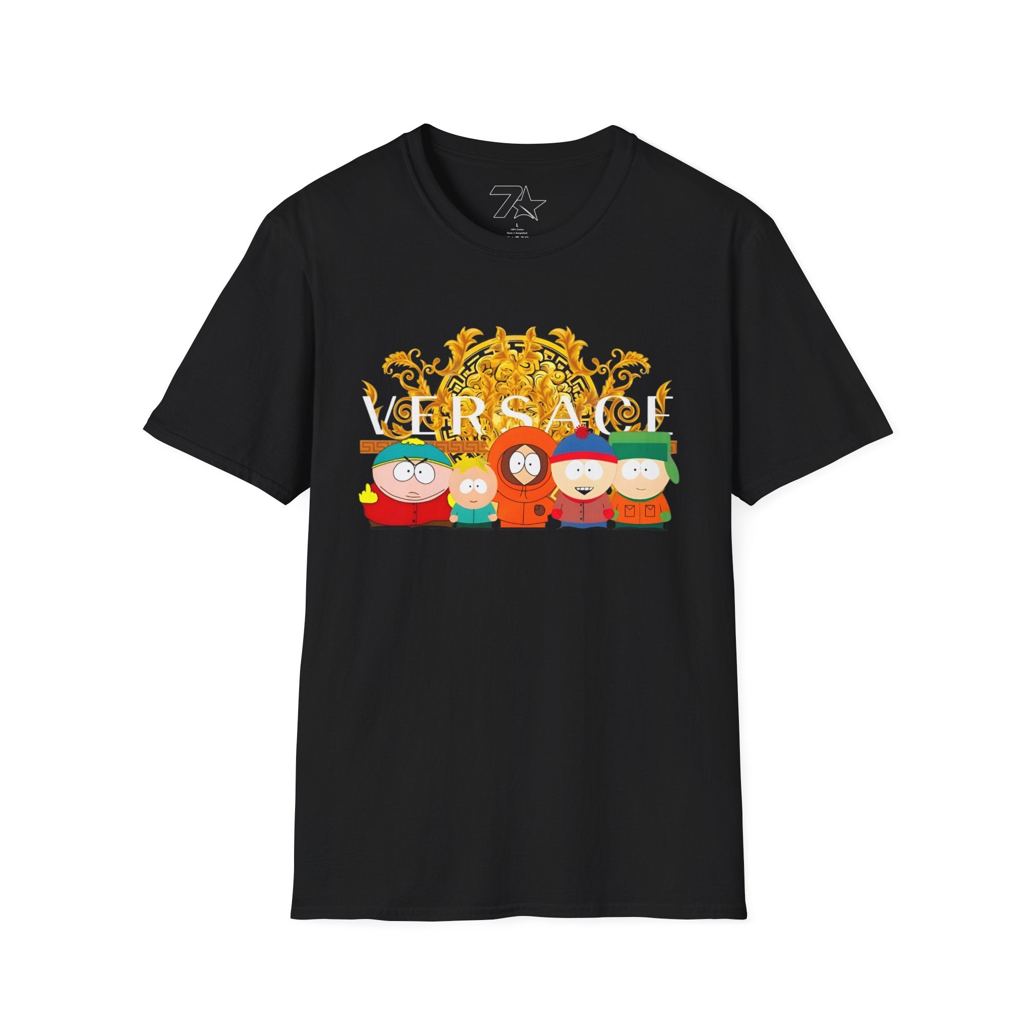Gold Medallion Cartoon Crew T‑Shirt