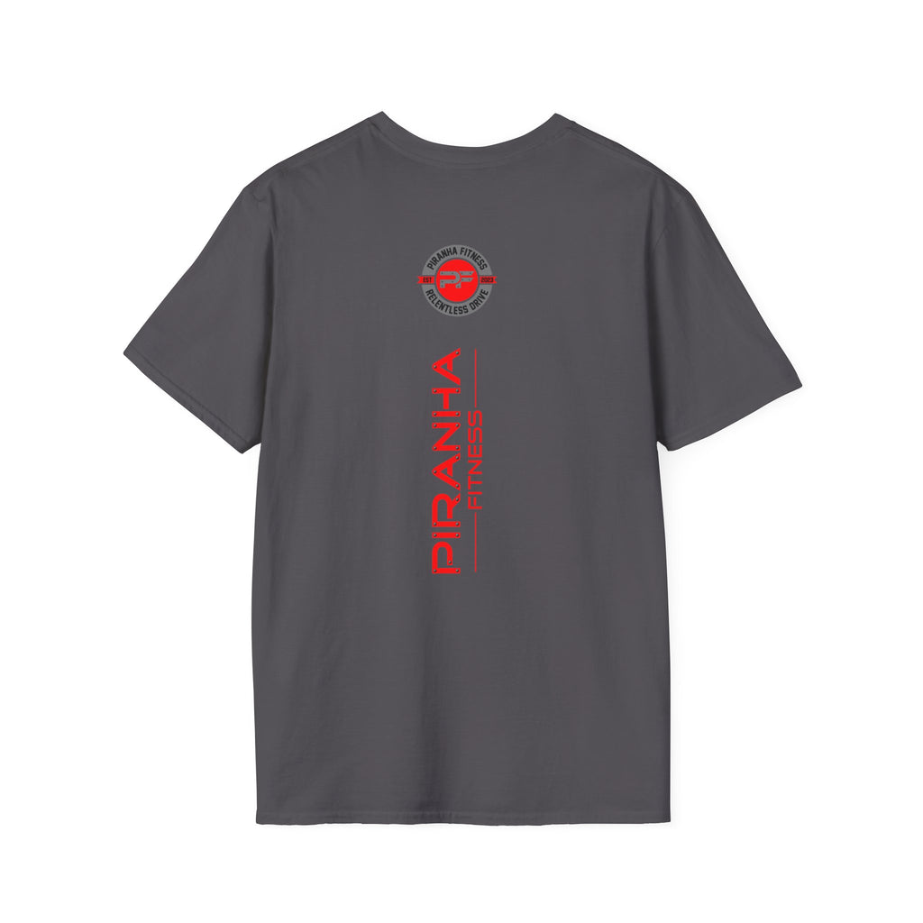 Blood Bite, Red Piranha Fitness Logo, Double Print Unisex Softstyle T-Shirt
