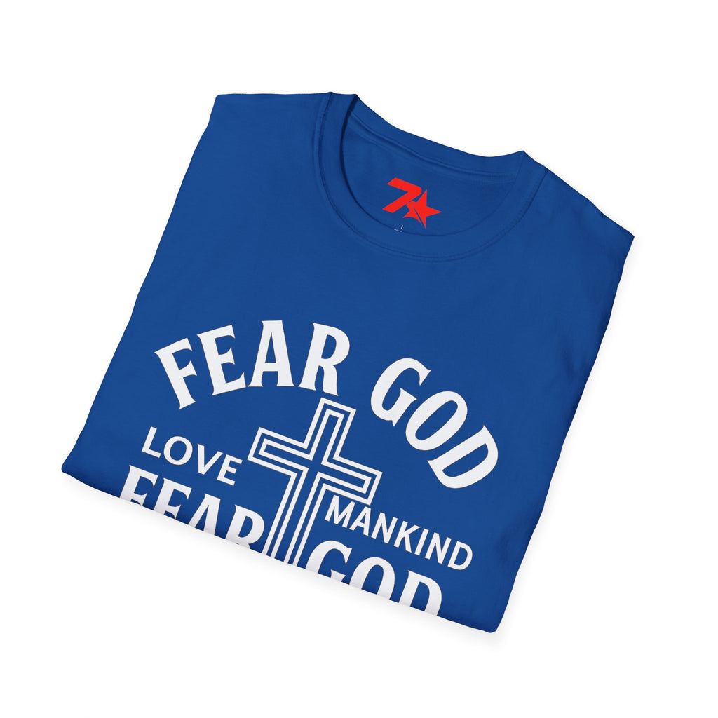 Fear God Love Mankind Christian CrossTee| Unisex Faith T-Shirt Softstyle