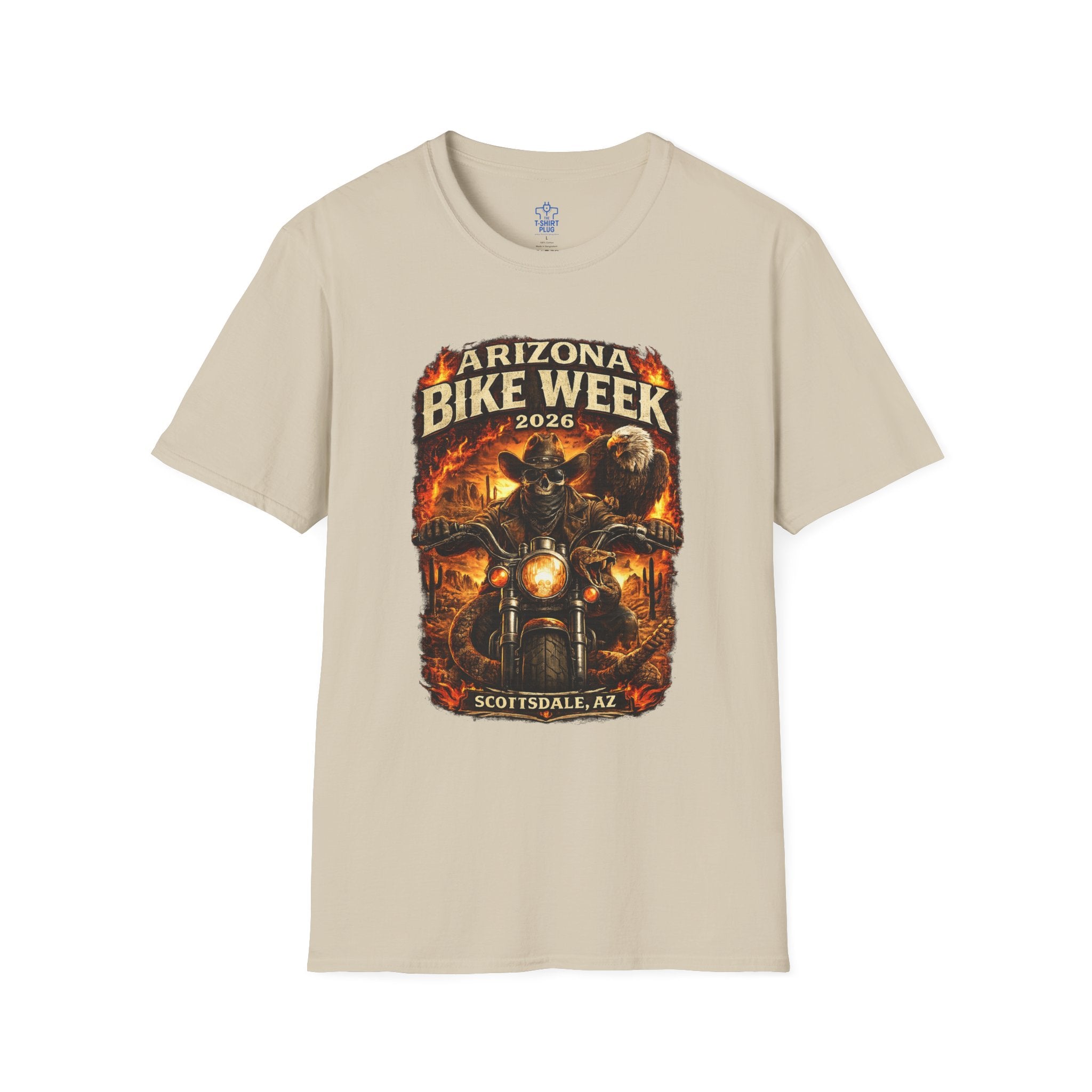 Arizona Bike Week Skeleton and Eagle Unisex Softstyle T-Shirt