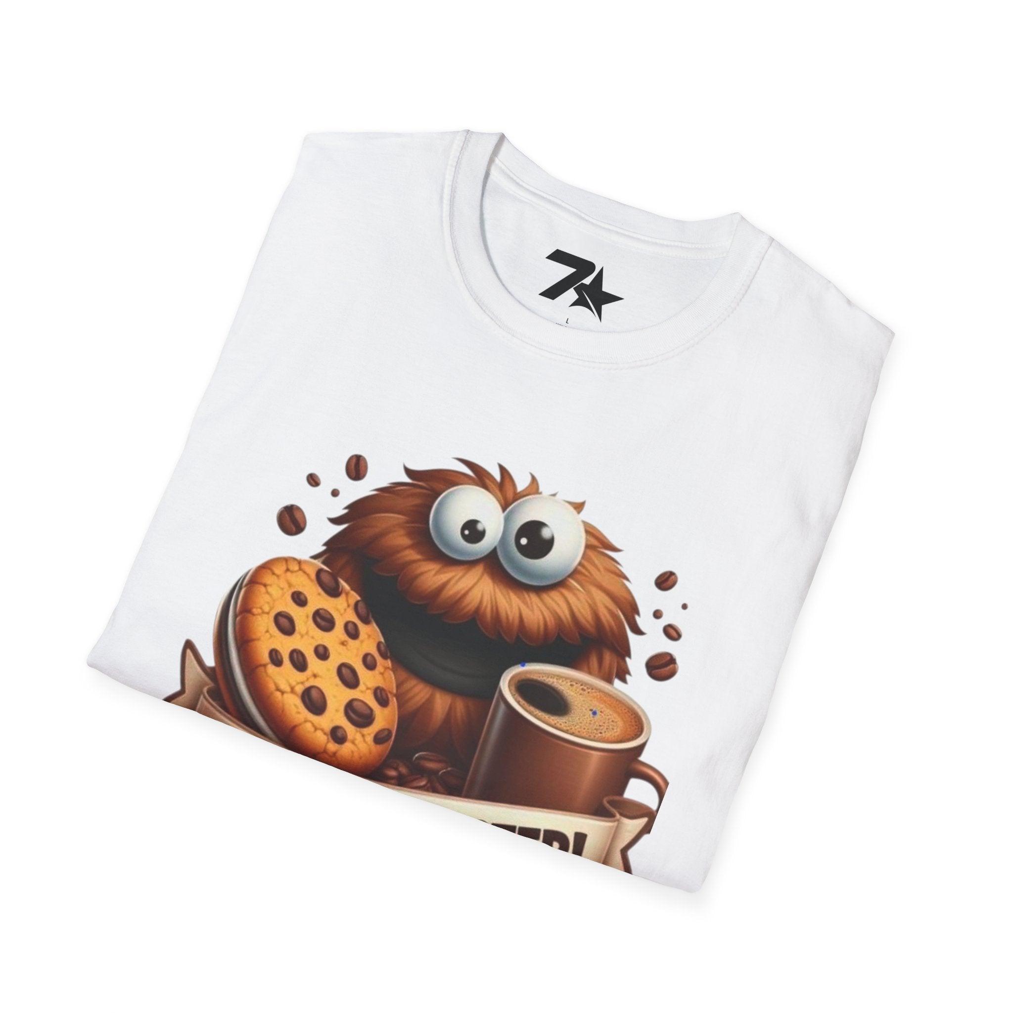 Coffee and Cookie Monster Funny Tee, Unisex T-Shirt, Gift for Coffee Lovers,