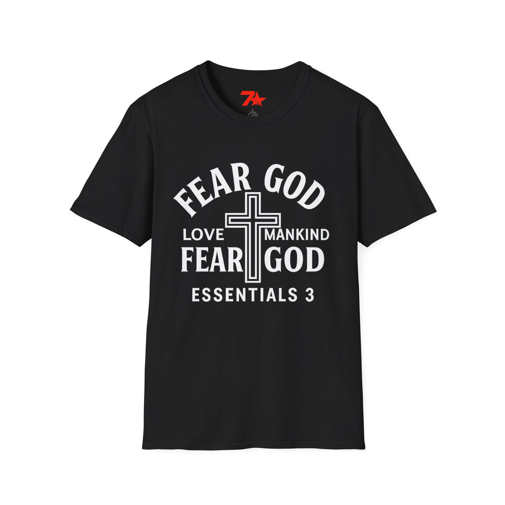 Fear God Love Mankind Christian CrossTee| Unisex Faith T-Shirt Softstyle