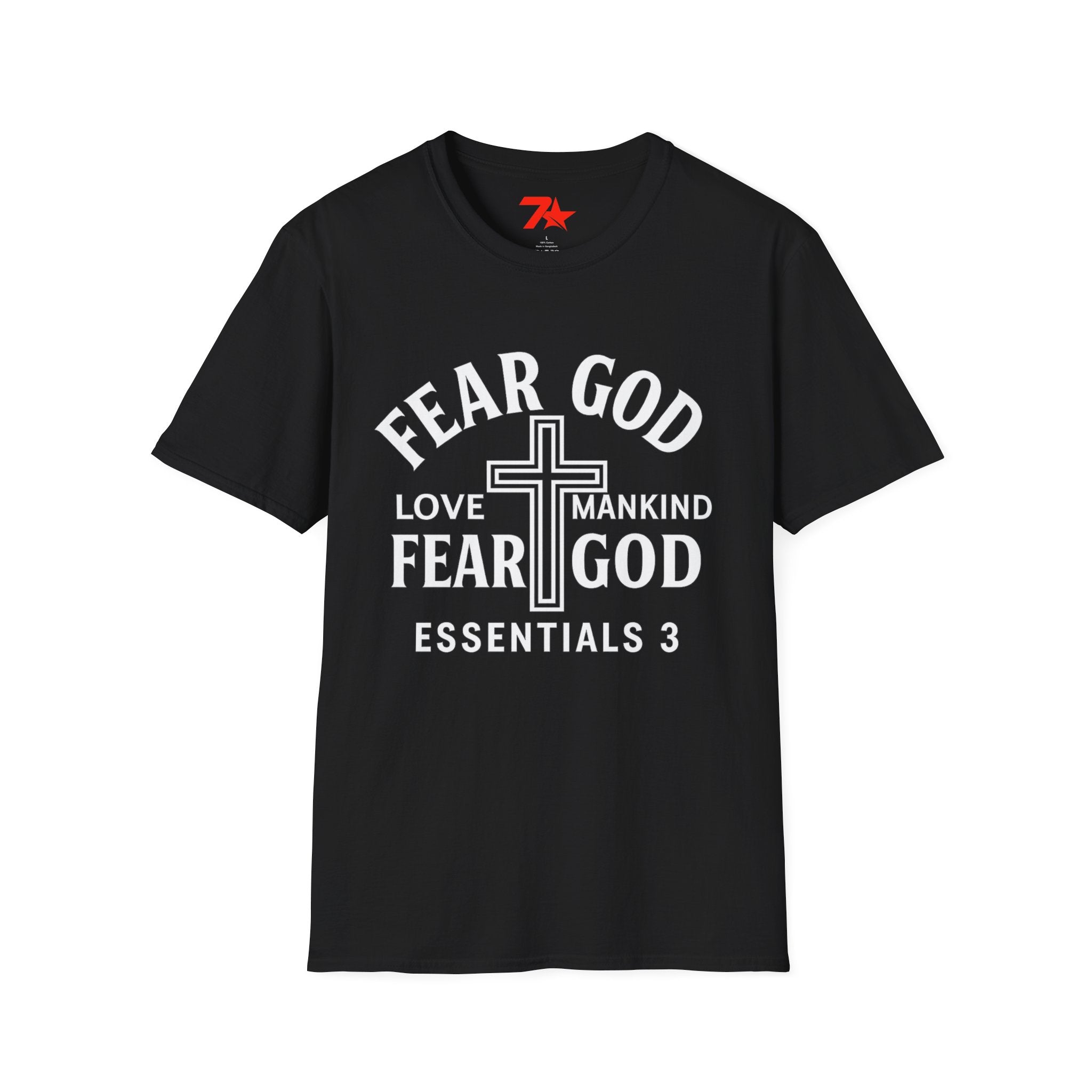 Fear God Love Mankind Christian CrossTee| Unisex Faith T-Shirt Softstyle