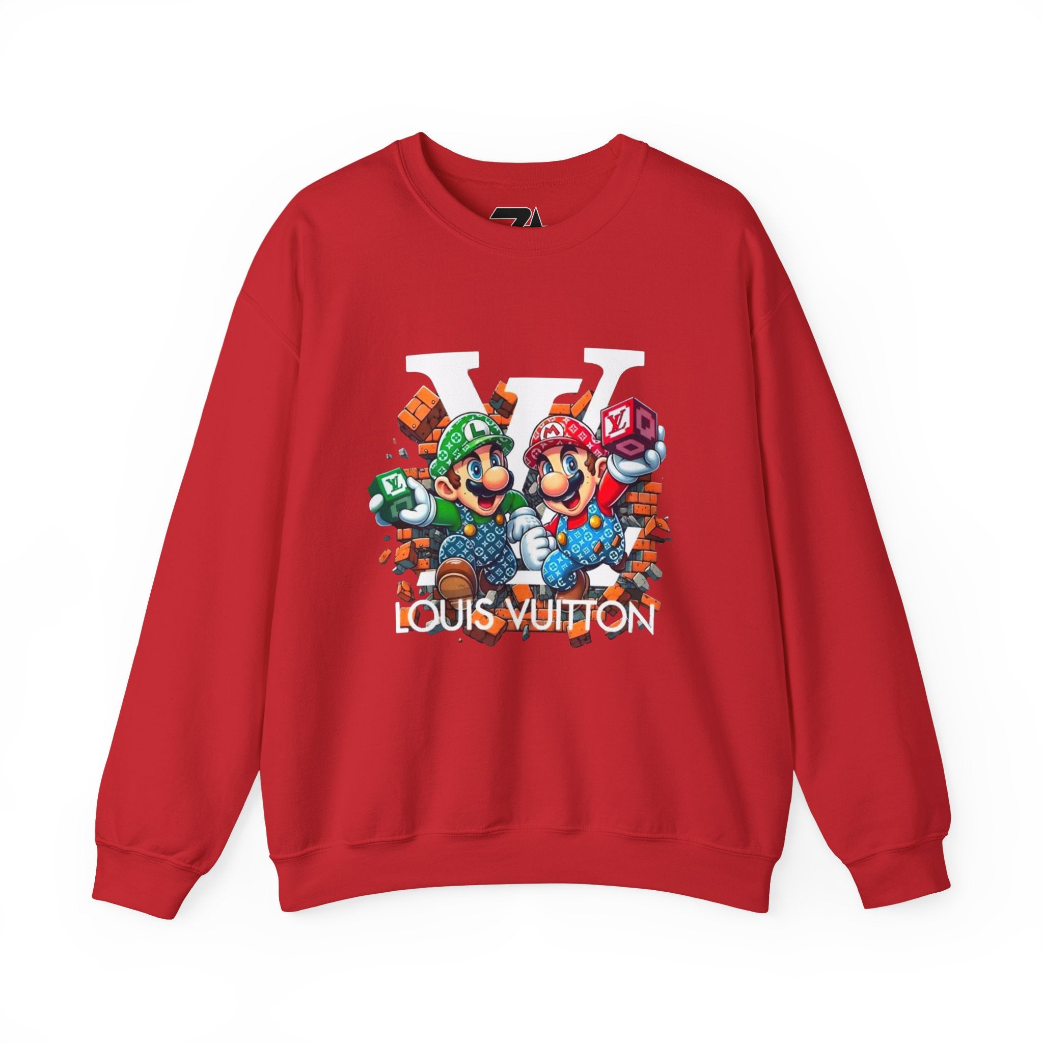 FIRE! Mario Streetwear Crewneck Sweatshirt — LV-Inspired Luxury