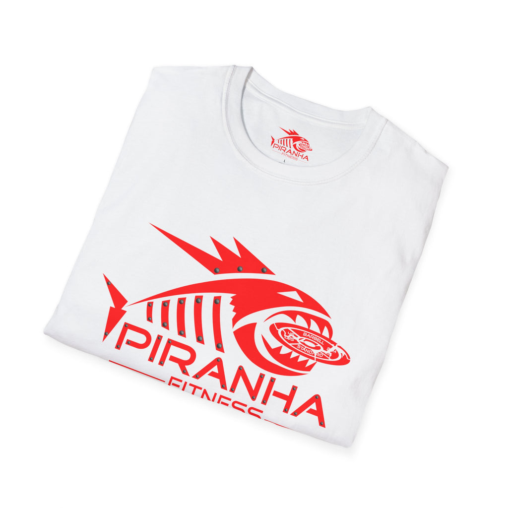 Blood Bite, Red Piranha Fitness Logo, Double Print Unisex Softstyle T-Shirt