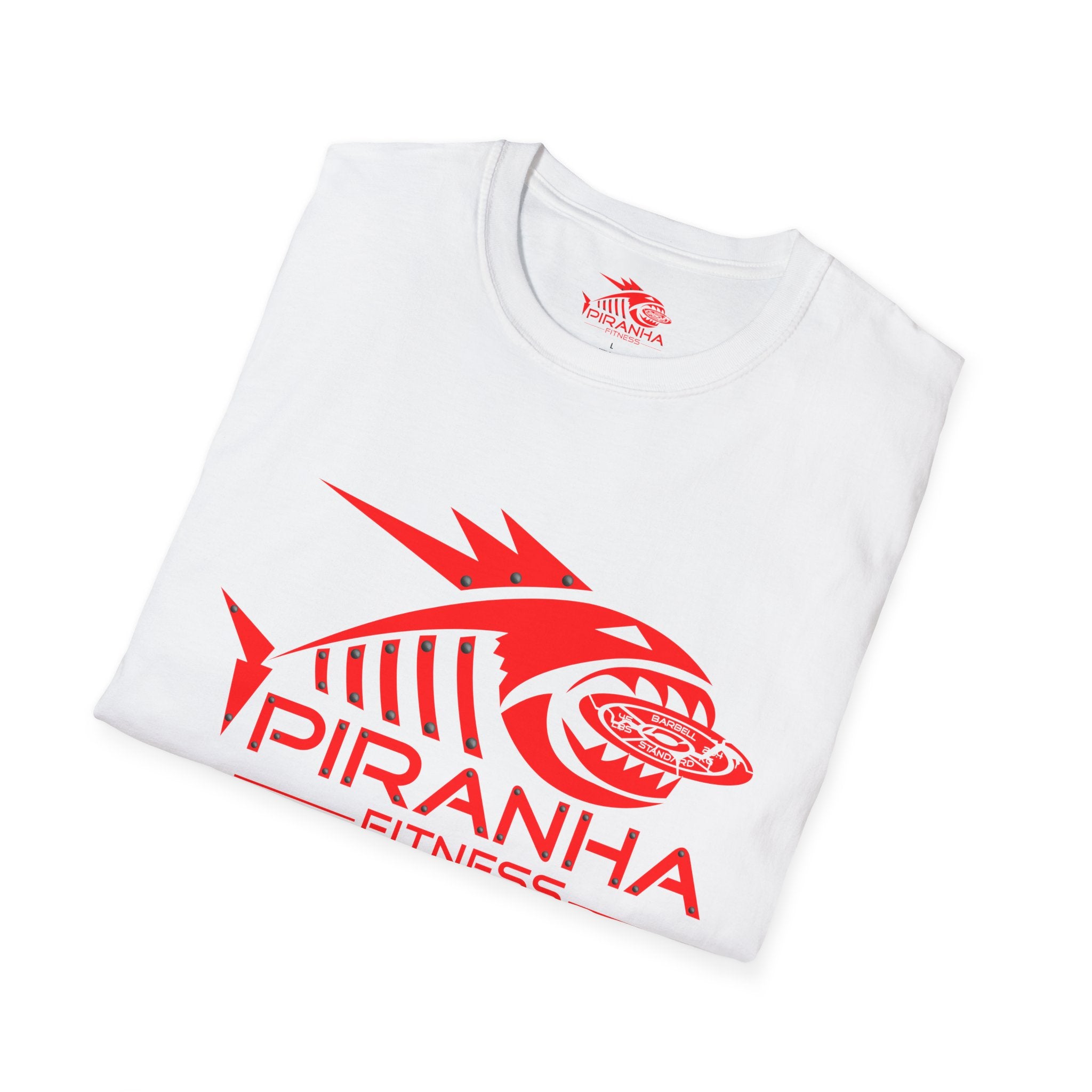 Blood Bite, Red Piranha Fitness Logo, Double Print Unisex Softstyle T-Shirt