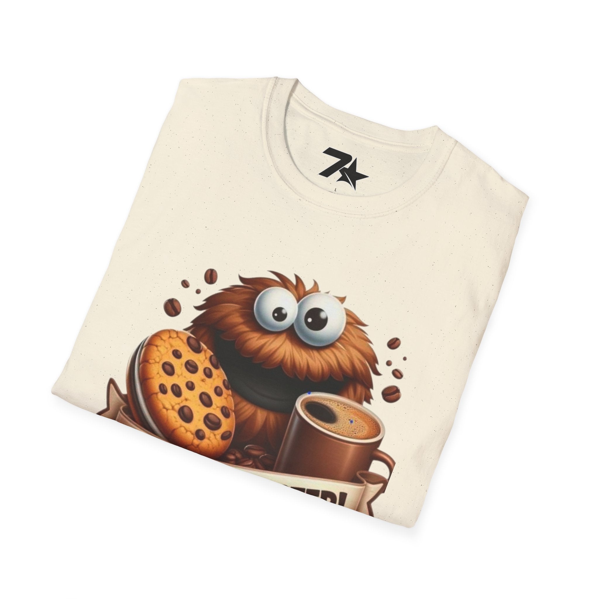 Coffee and Cookie Monster Funny Tee, Unisex T-Shirt, Gift for Coffee Lovers,