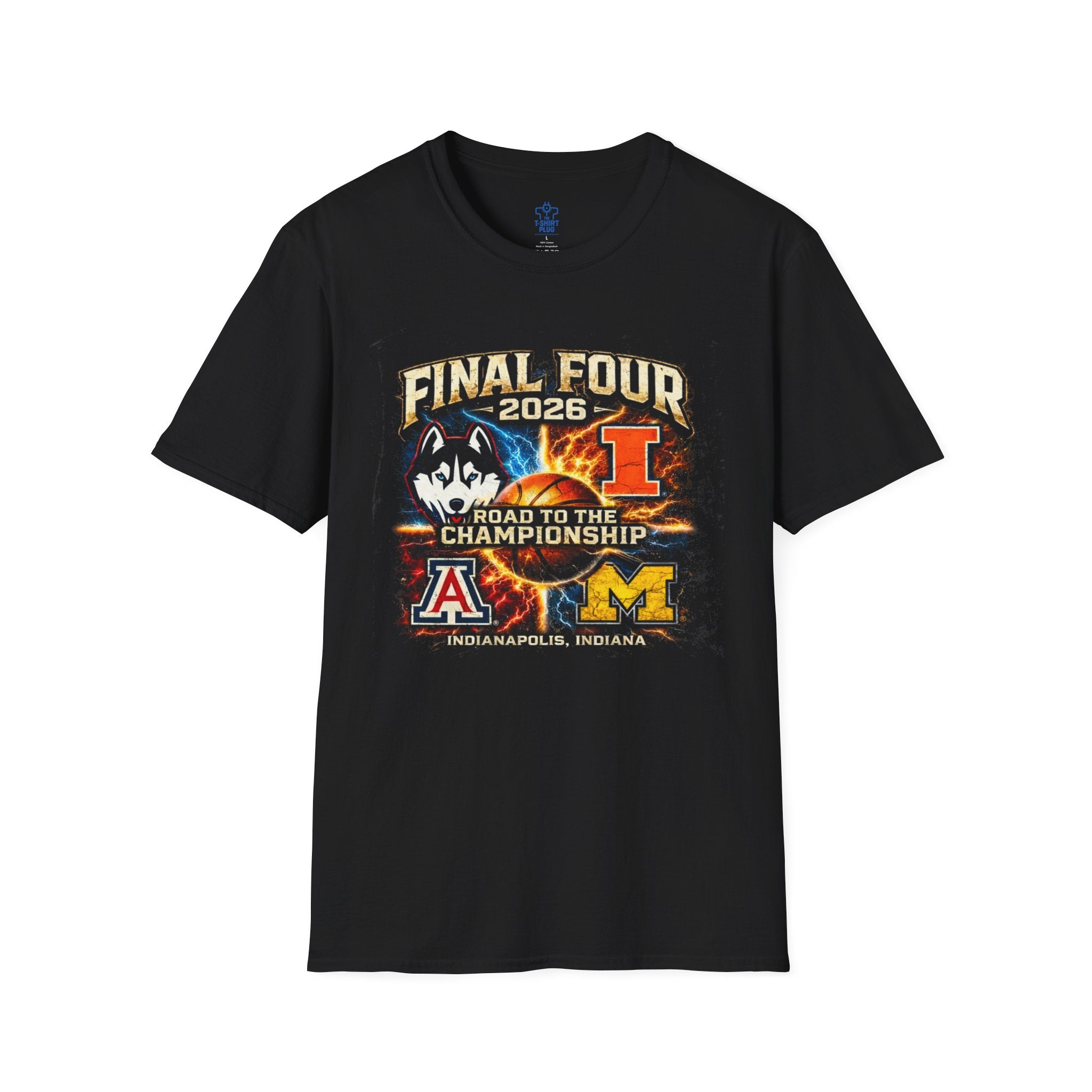 2026 Final Four Showtime T-Shirt | Indianapolis, UConn Michigan Arizona Illinois
