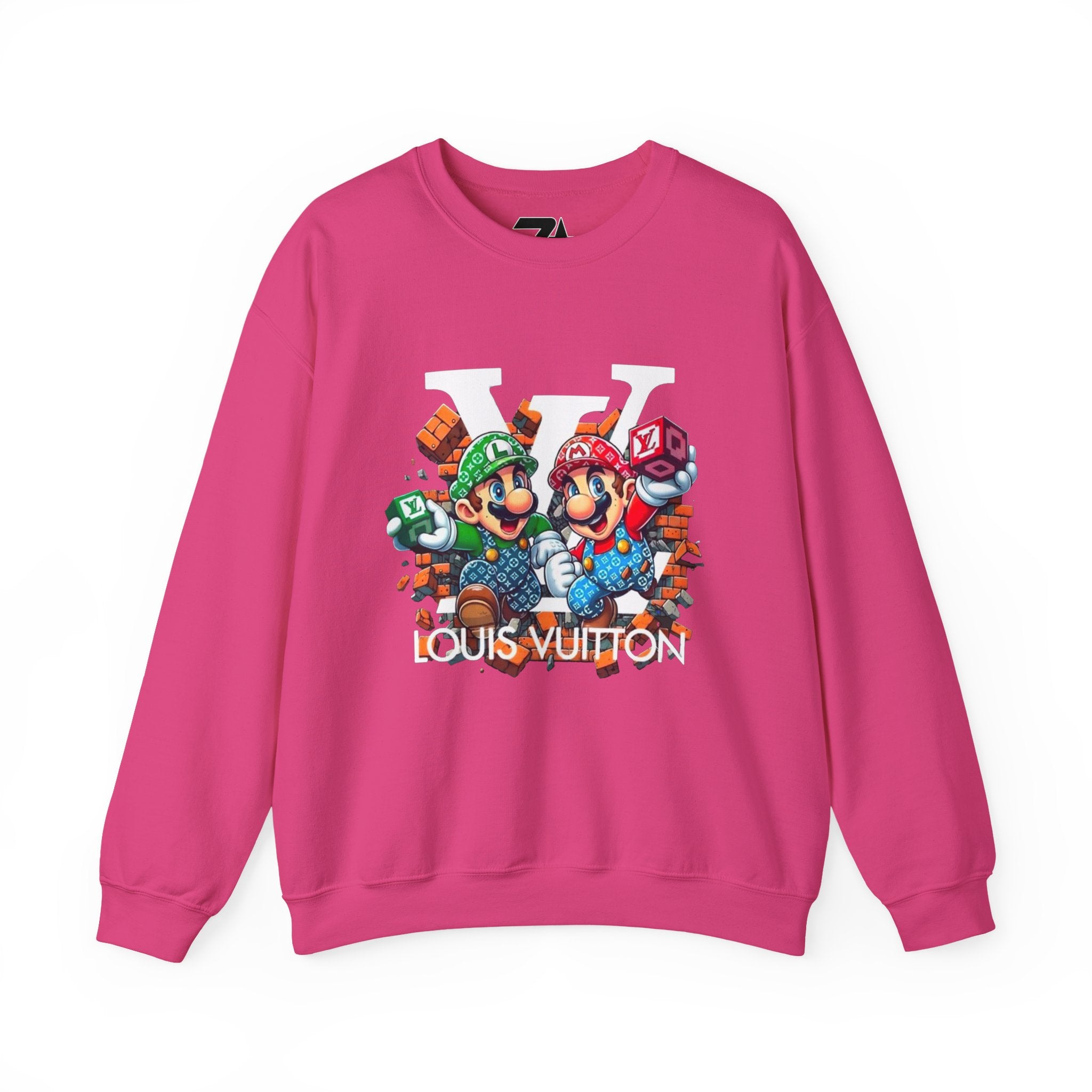 FIRE! Mario Streetwear Crewneck Sweatshirt — LV-Inspired Luxury