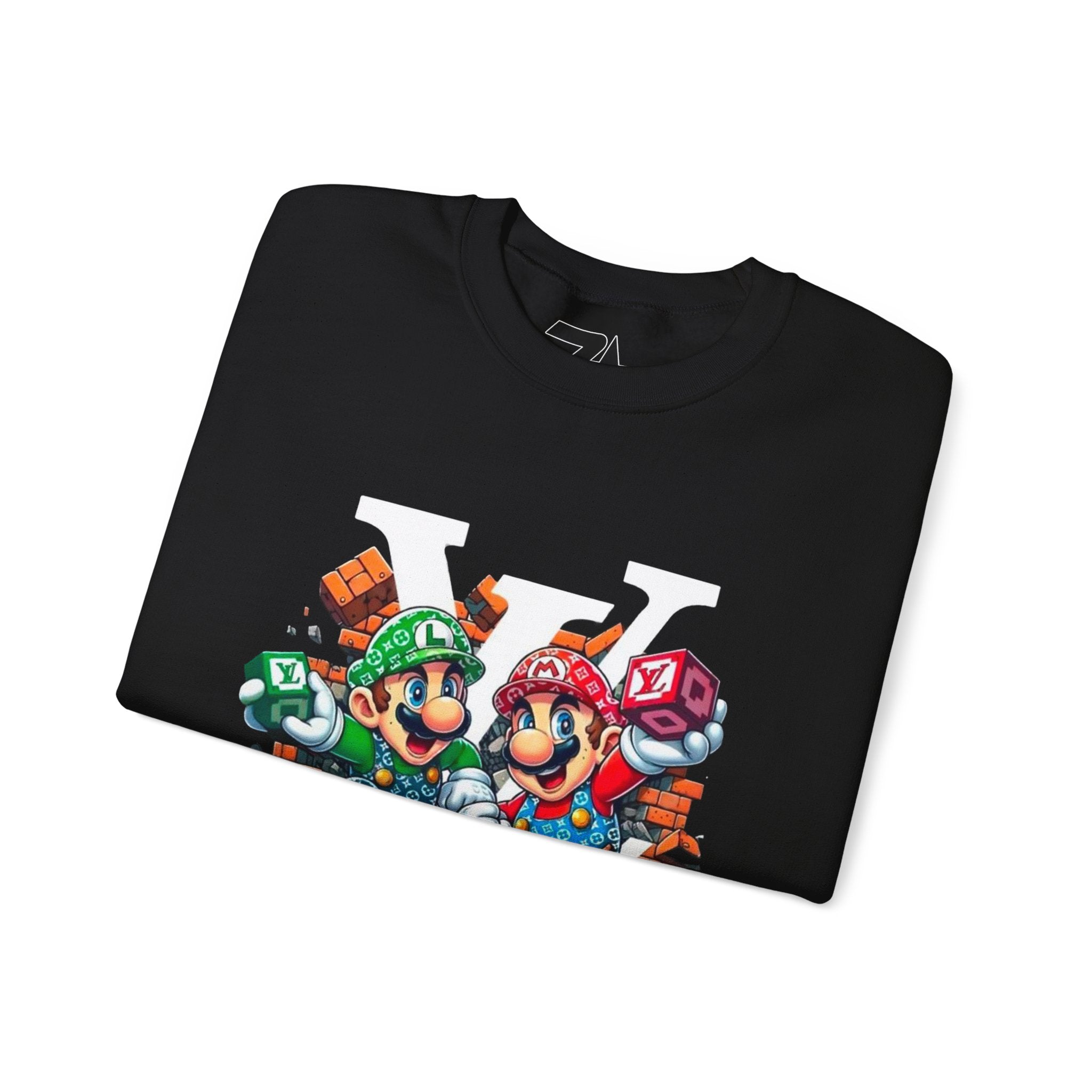 FIRE! Mario Streetwear Crewneck Sweatshirt — LV-Inspired Luxury