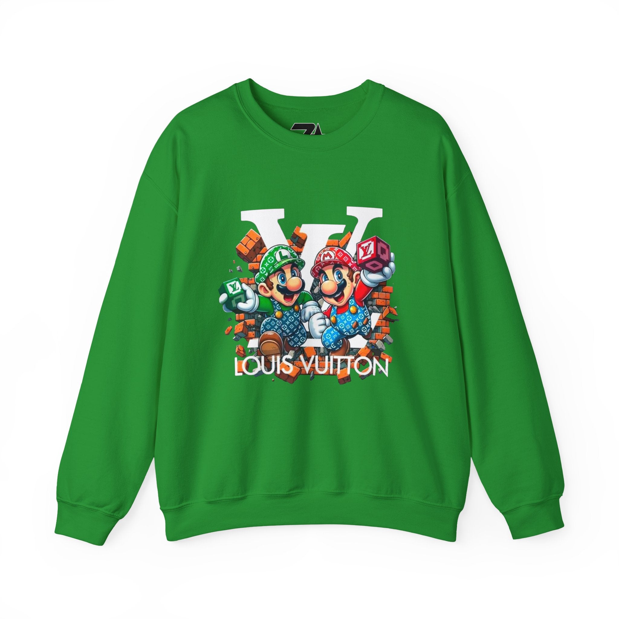 FIRE! Mario Streetwear Crewneck Sweatshirt — LV-Inspired Luxury