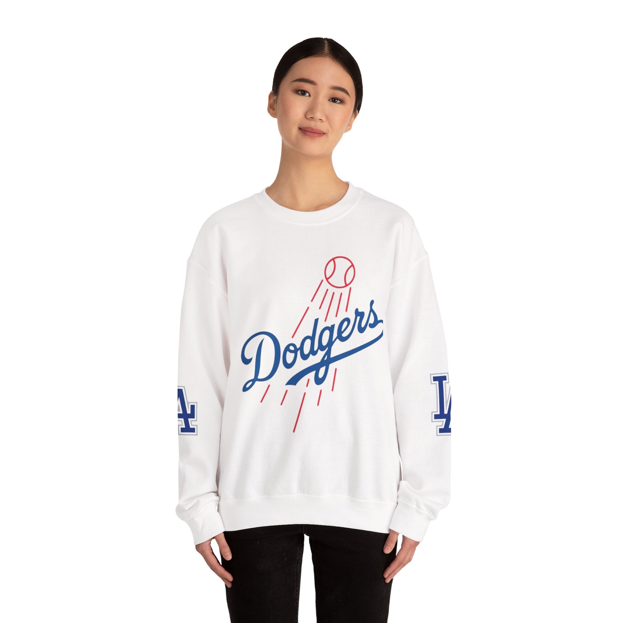 LA Dodgers World Series Champions Crewneck Sweatshirt, Raglan Sleeve, 4 Prints