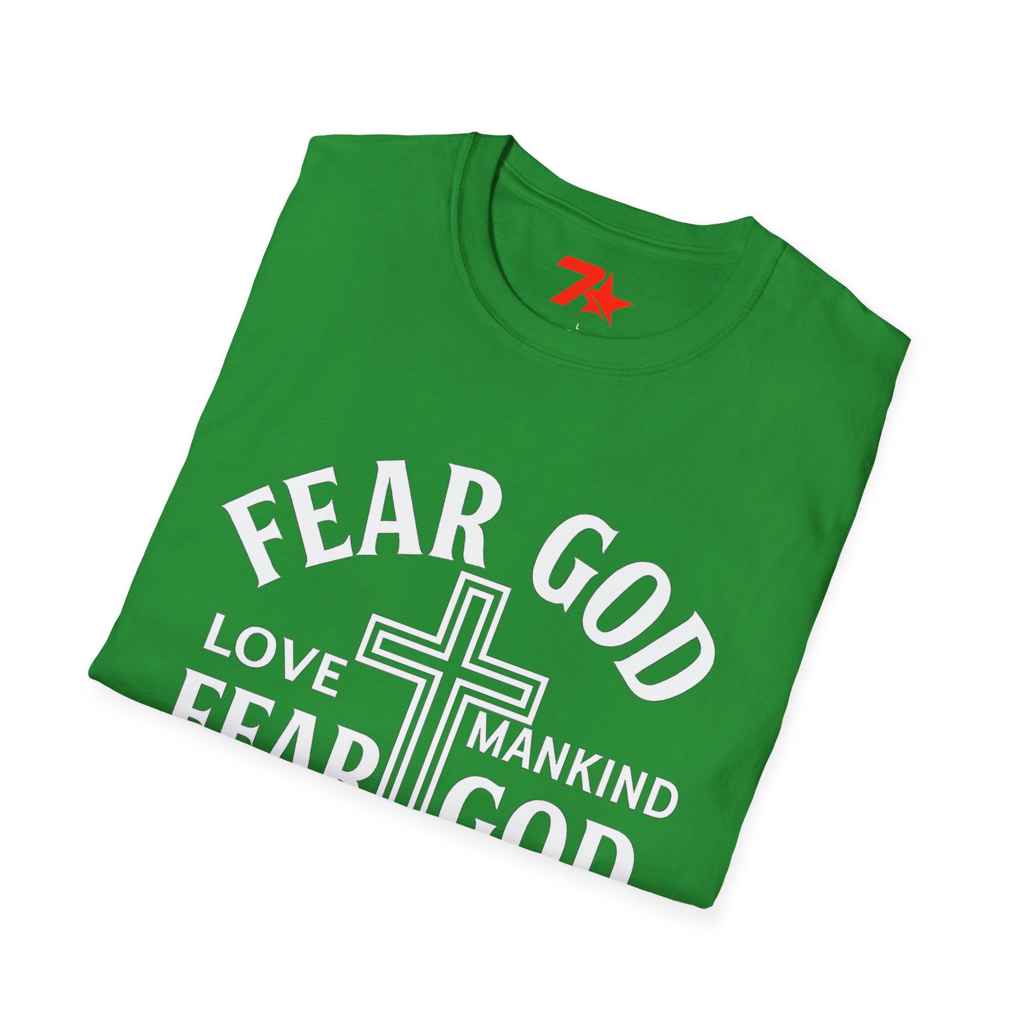 Fear God Love Mankind Christian CrossTee| Unisex Faith T-Shirt Softstyle