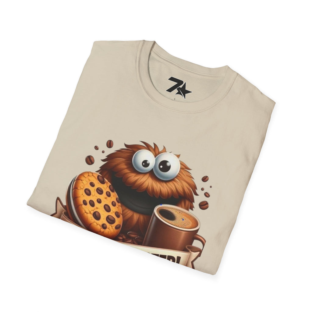 Coffee and Cookie Monster Funny Tee, Unisex T-Shirt, Gift for Coffee Lovers,