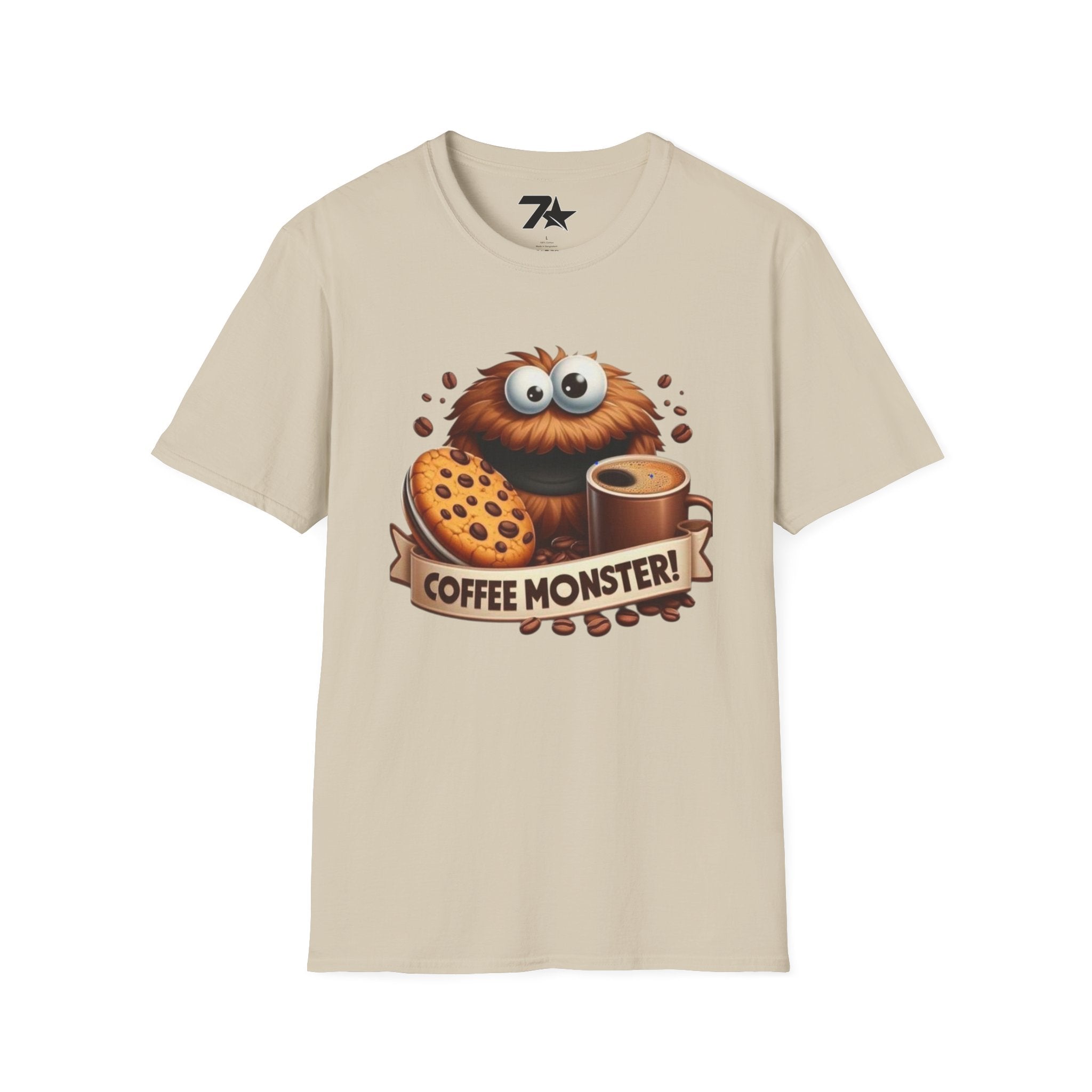 Coffee and Cookie Monster Funny Tee, Unisex T-Shirt, Gift for Coffee Lovers,