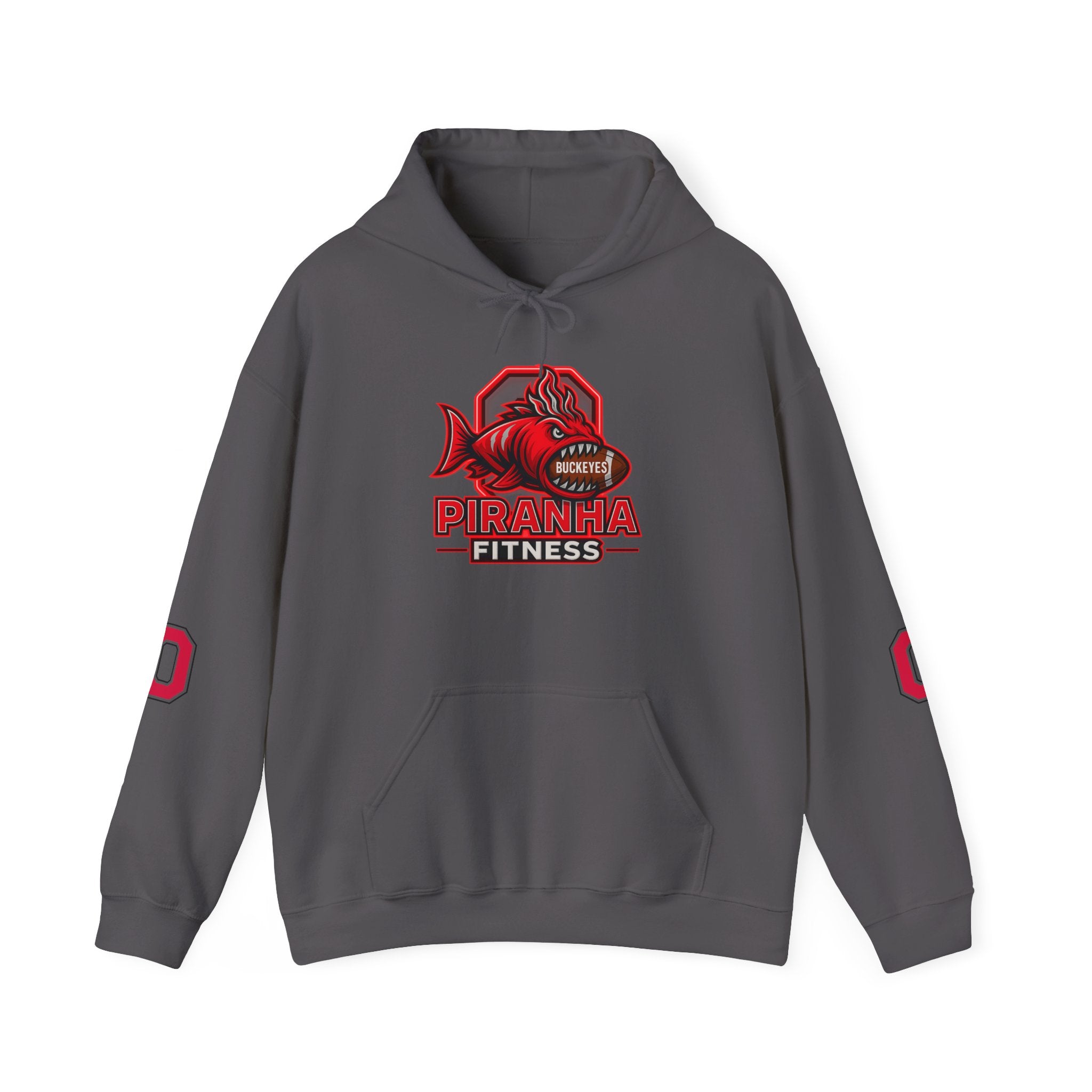 Piranha Fitness Ohio State Hoodie, OSU Buckeyes Athletic Sweatshirt, Gym Workout