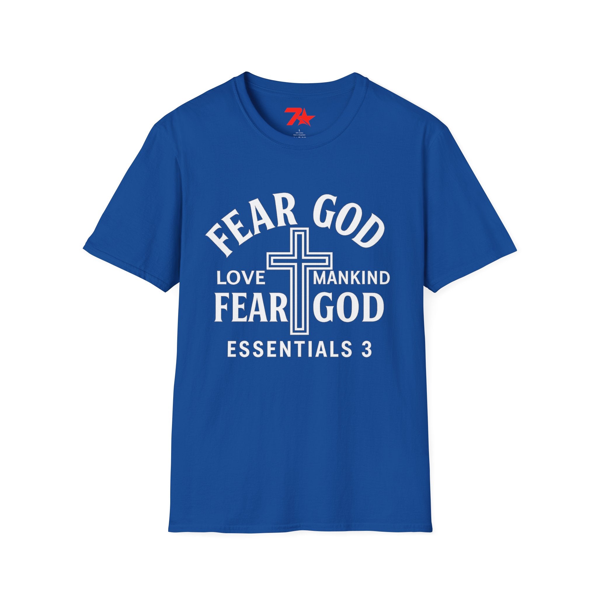 Fear God Love Mankind Christian CrossTee| Unisex Faith T-Shirt Softstyle