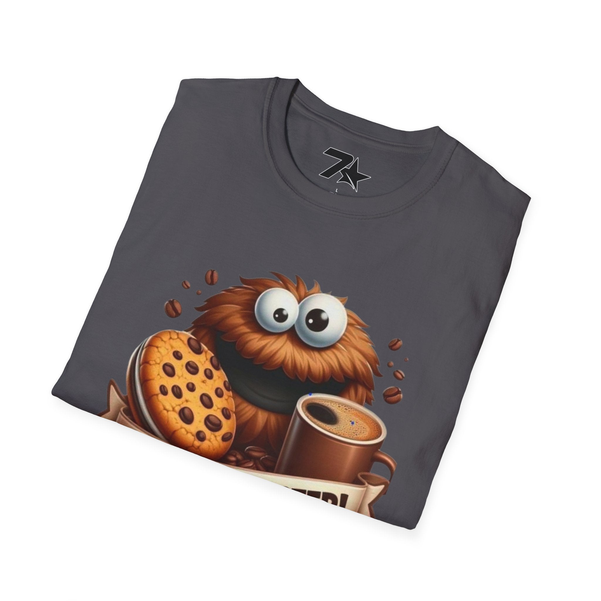 Coffee and Cookie Monster Funny Tee, Unisex T-Shirt, Gift for Coffee Lovers,