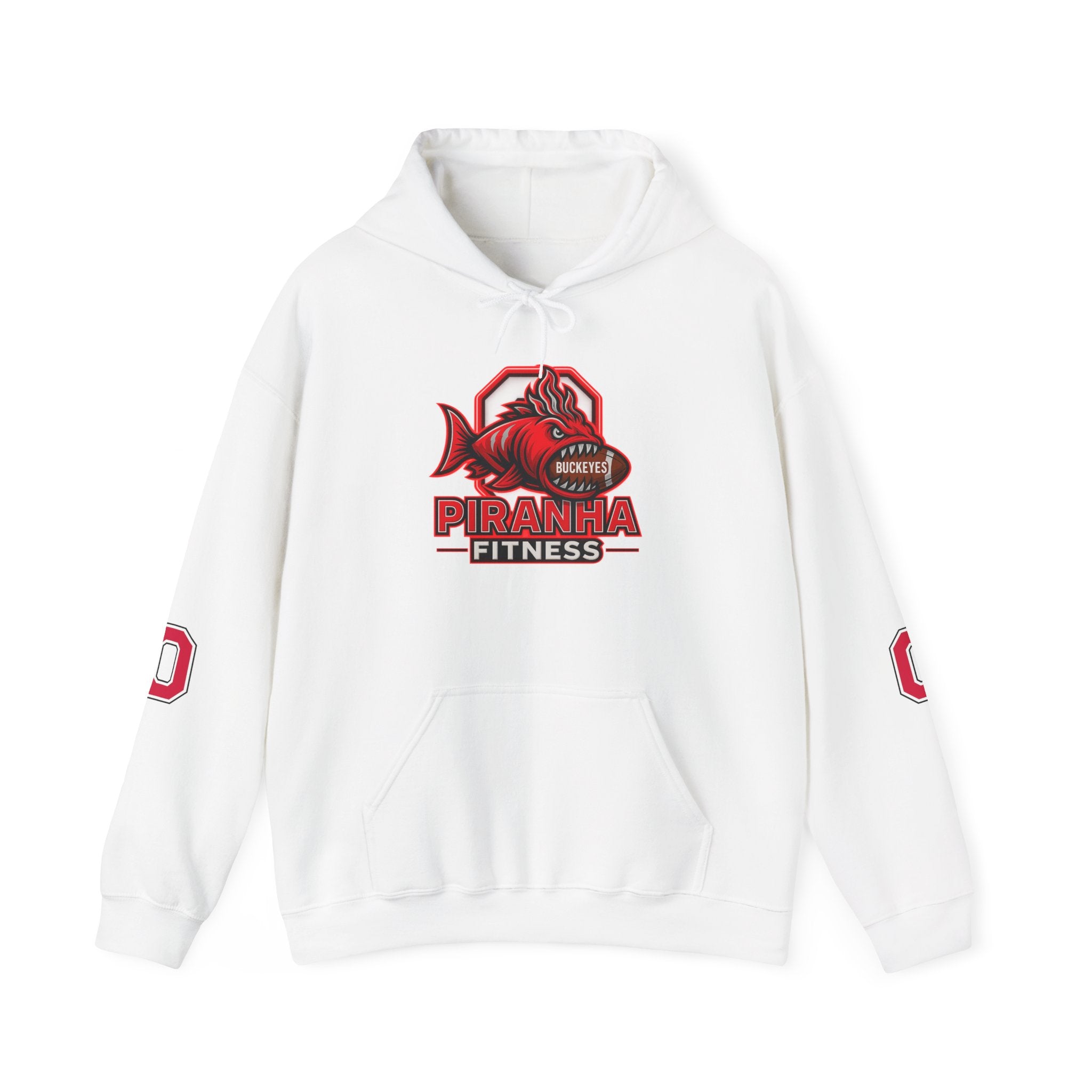 Piranha Fitness Ohio State Hoodie, OSU Buckeyes Athletic Sweatshirt, Gym Workout