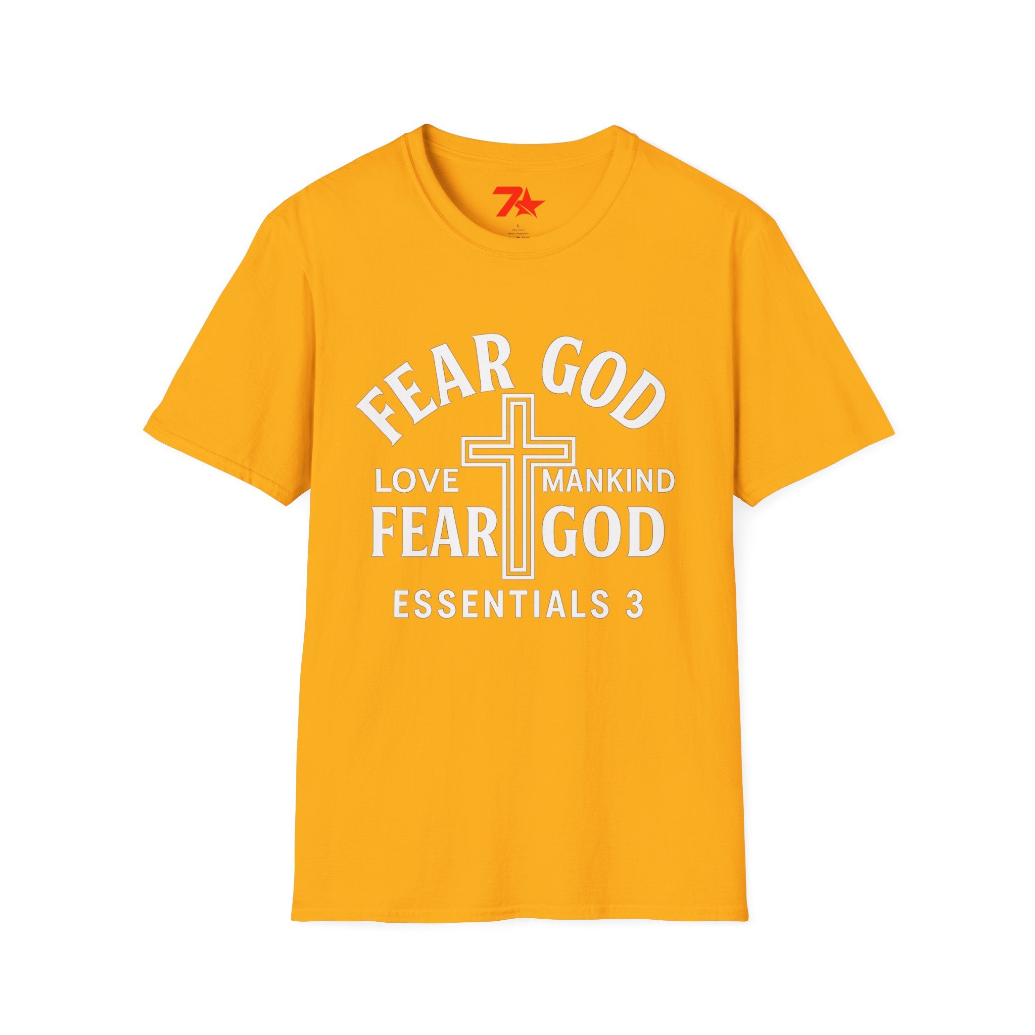 Fear God Love Mankind Christian CrossTee| Unisex Faith T-Shirt Softstyle