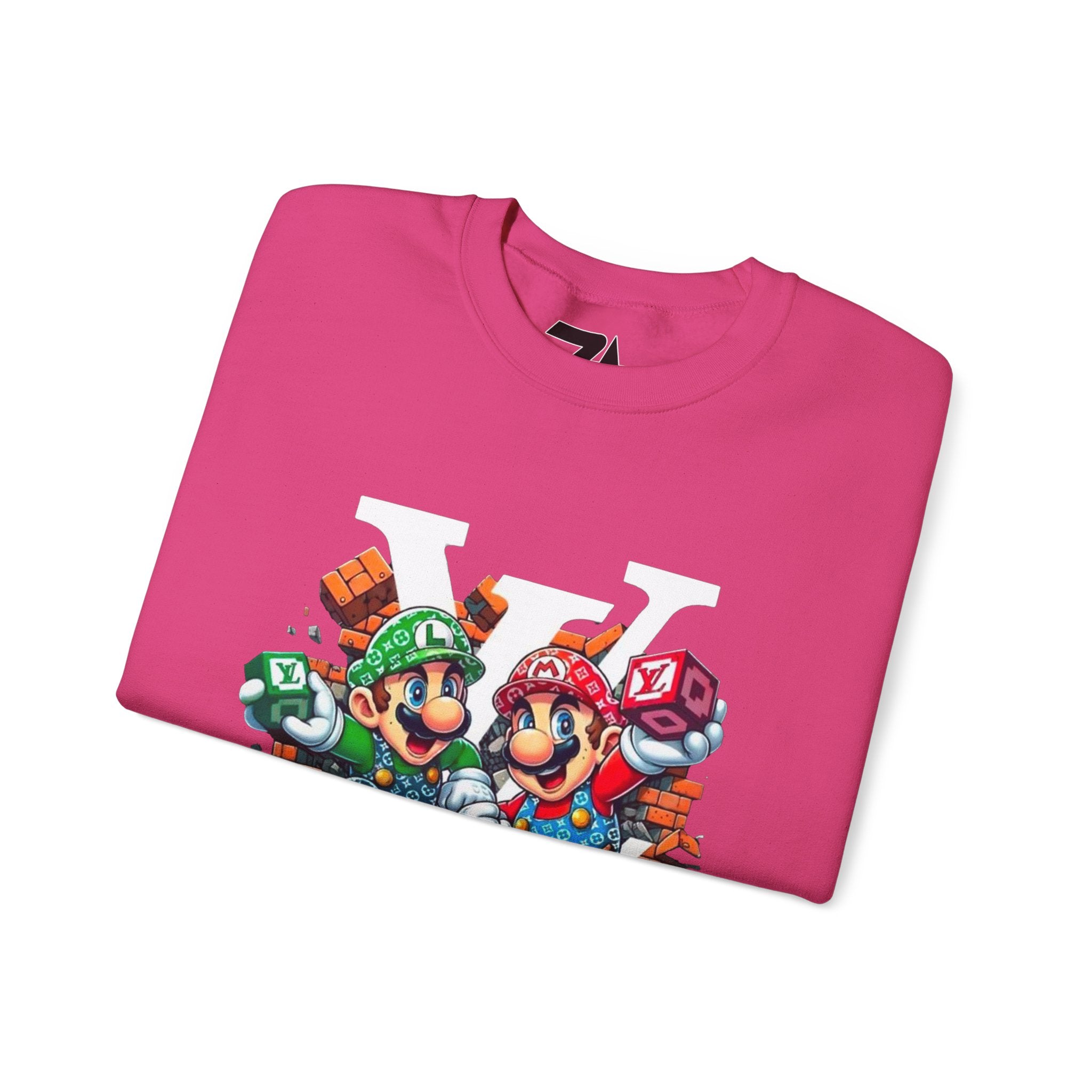 FIRE! Mario Streetwear Crewneck Sweatshirt — LV-Inspired Luxury
