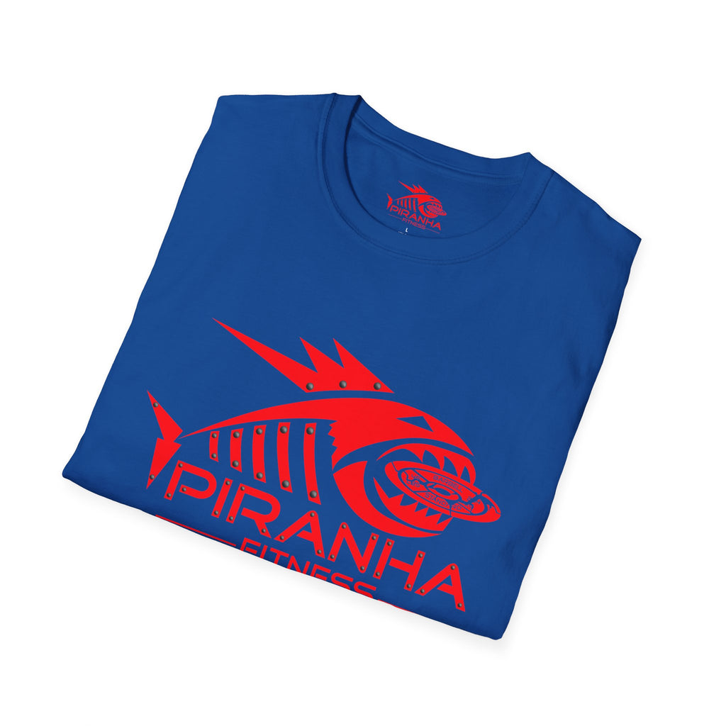 Blood Bite, Red Piranha Fitness Logo, Double Print Unisex Softstyle T-Shirt