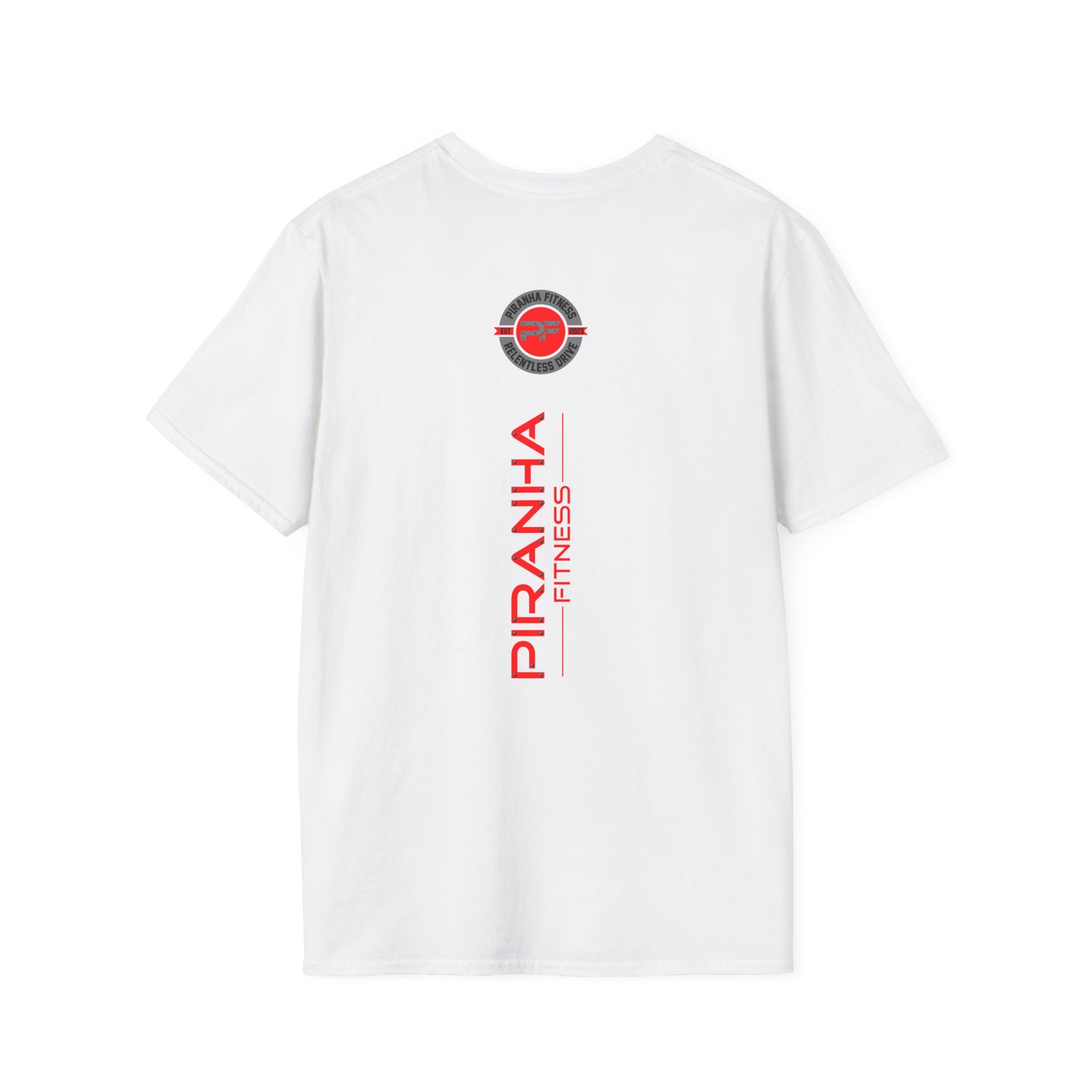 Blood Bite, Red Piranha Fitness Logo, Double Print Unisex Softstyle T-Shirt