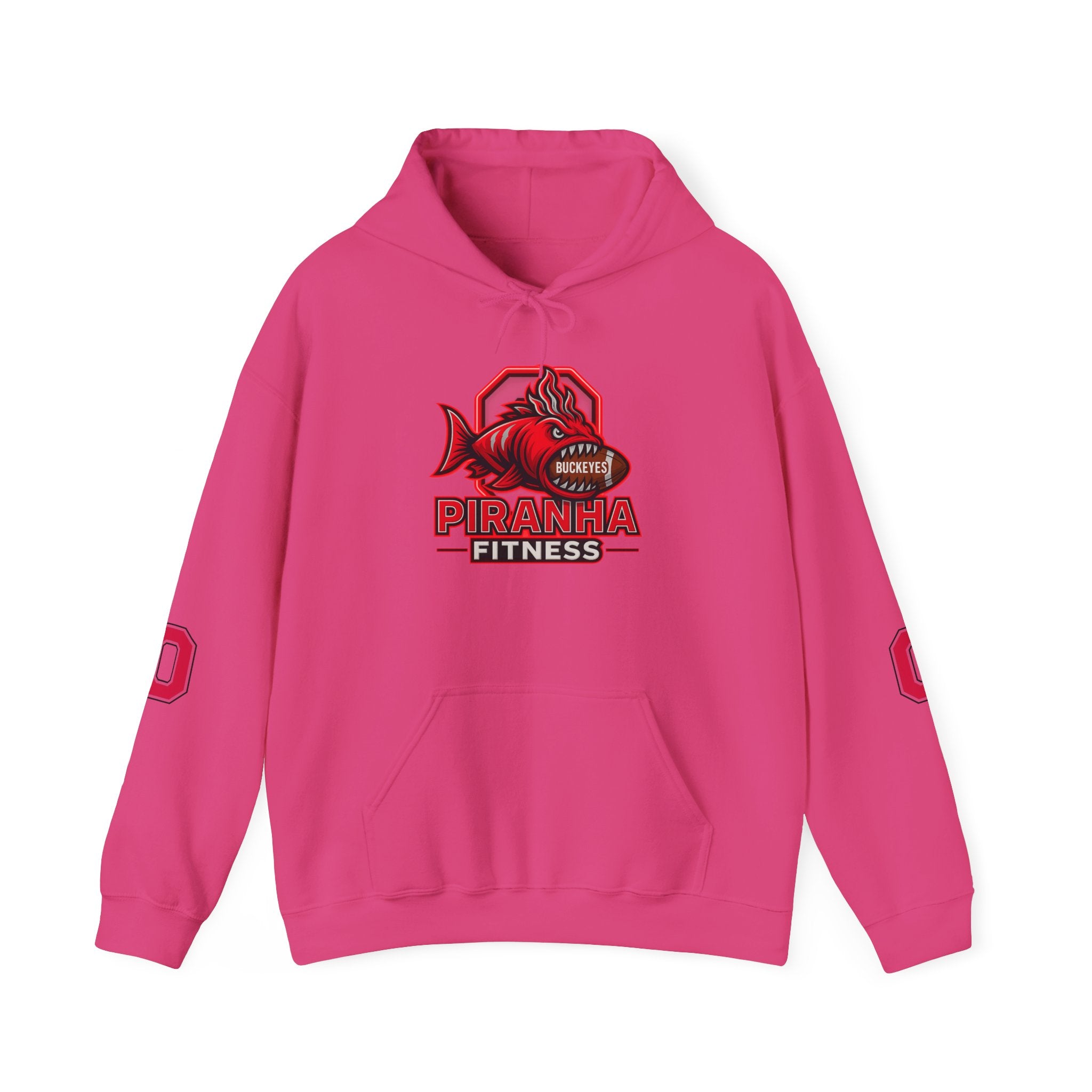 Piranha Fitness Ohio State Hoodie, OSU Buckeyes Athletic Sweatshirt, Gym Workout