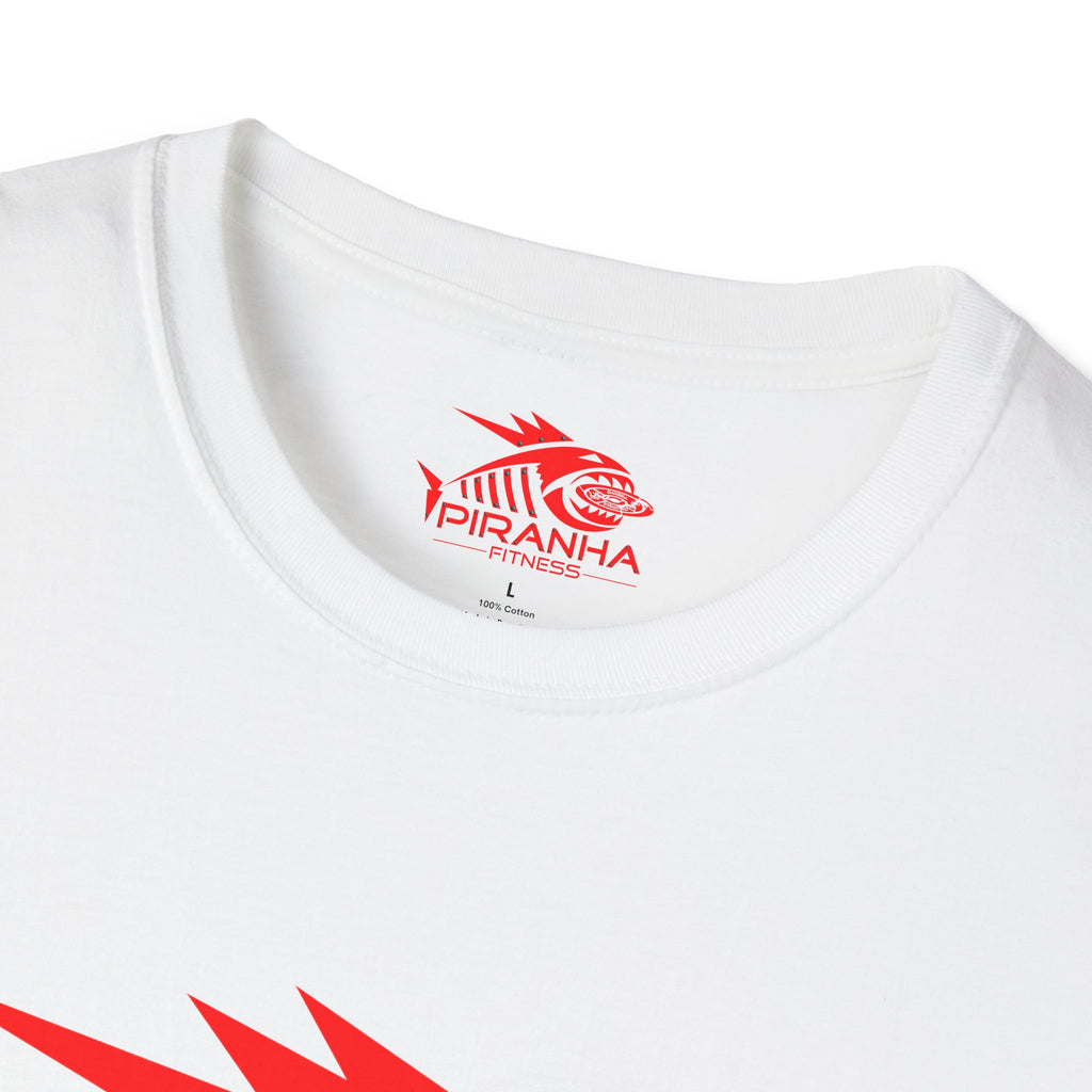 Blood Bite, Red Piranha Fitness Logo, Double Print Unisex Softstyle T-Shirt