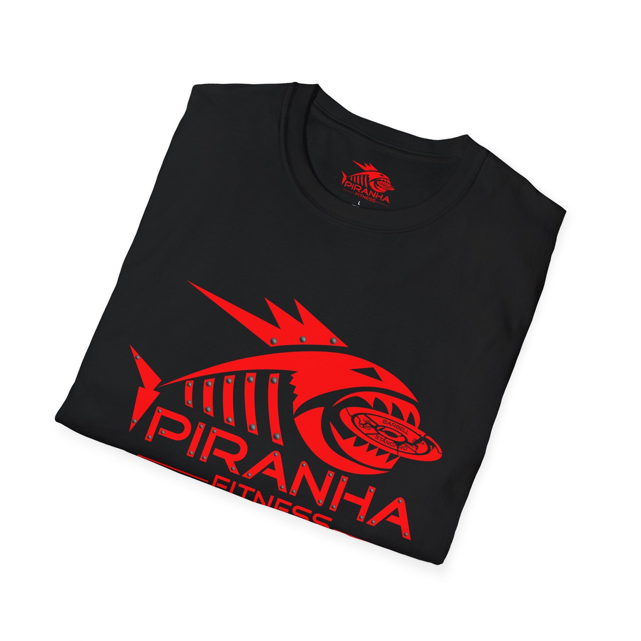 Blood Bite, Red Piranha Fitness Logo, Double Print Unisex Softstyle T-Shirt