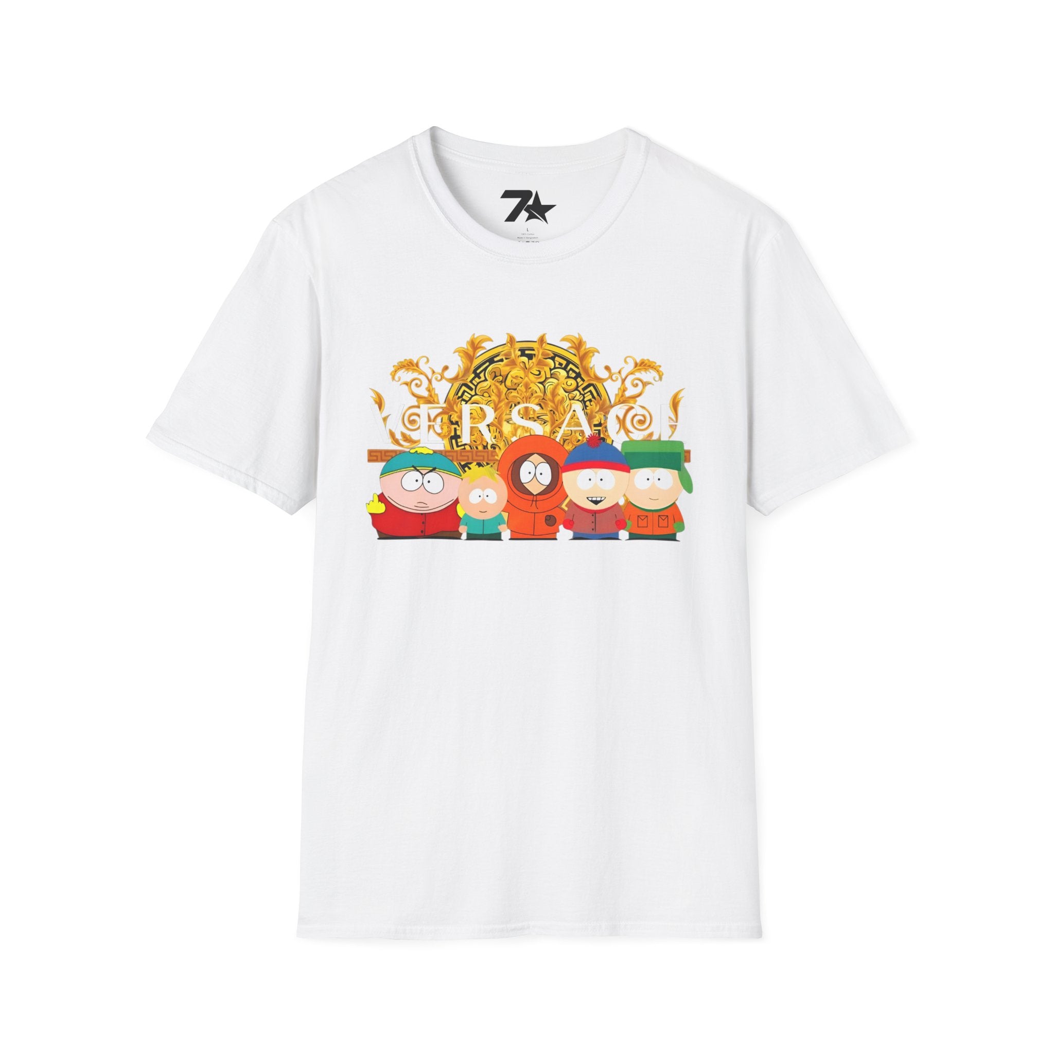 Gold Medallion Cartoon Crew T‑Shirt