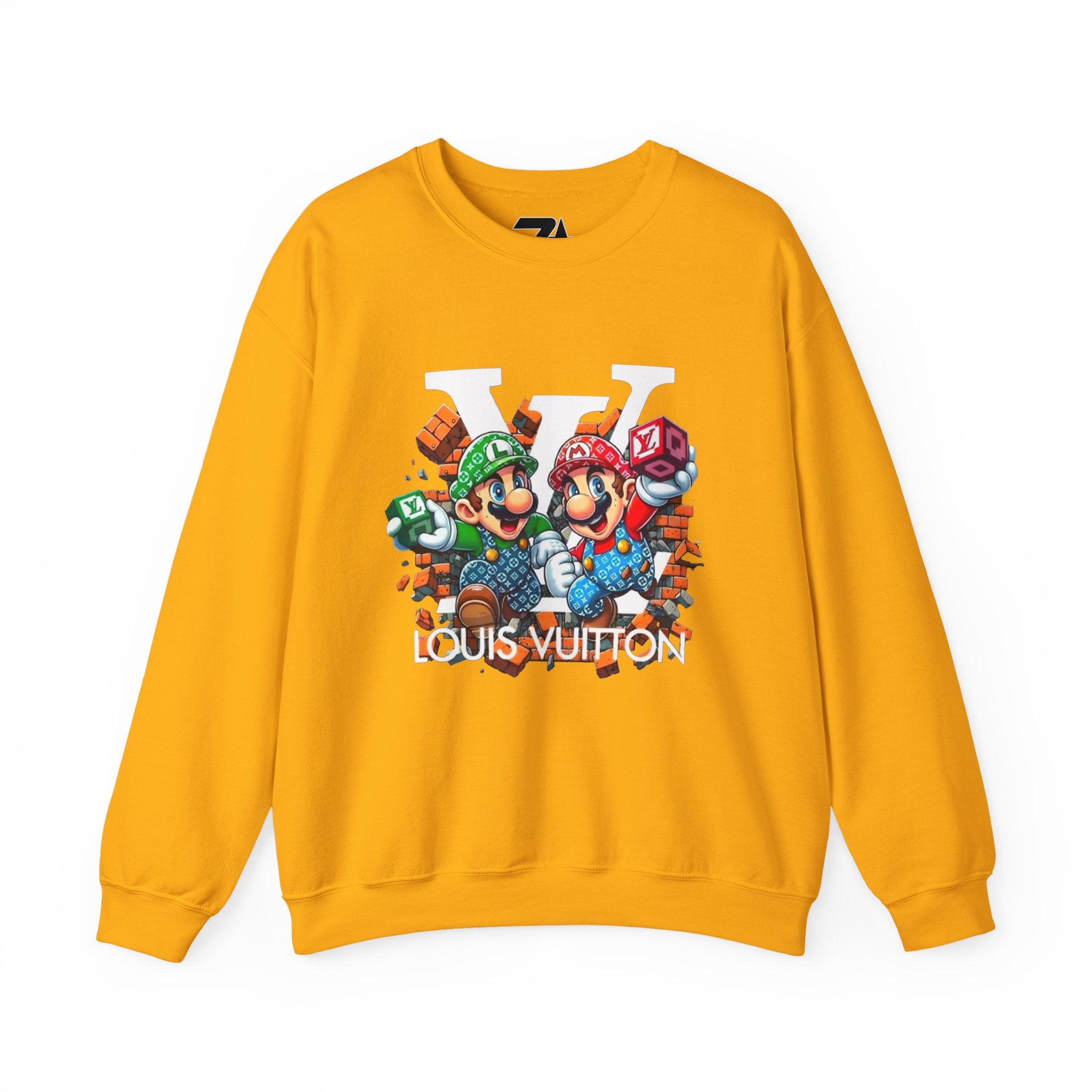 FIRE! Mario Streetwear Crewneck Sweatshirt — LV-Inspired Luxury