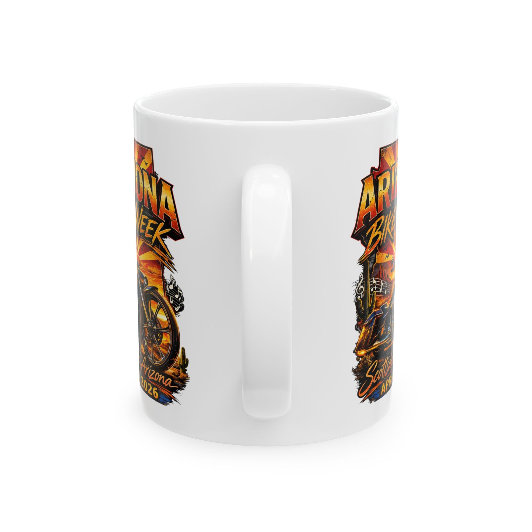 2026 Bike Week Scottsdale, Arizona 2 Sides Ceramic Mug, (11oz, 15oz)