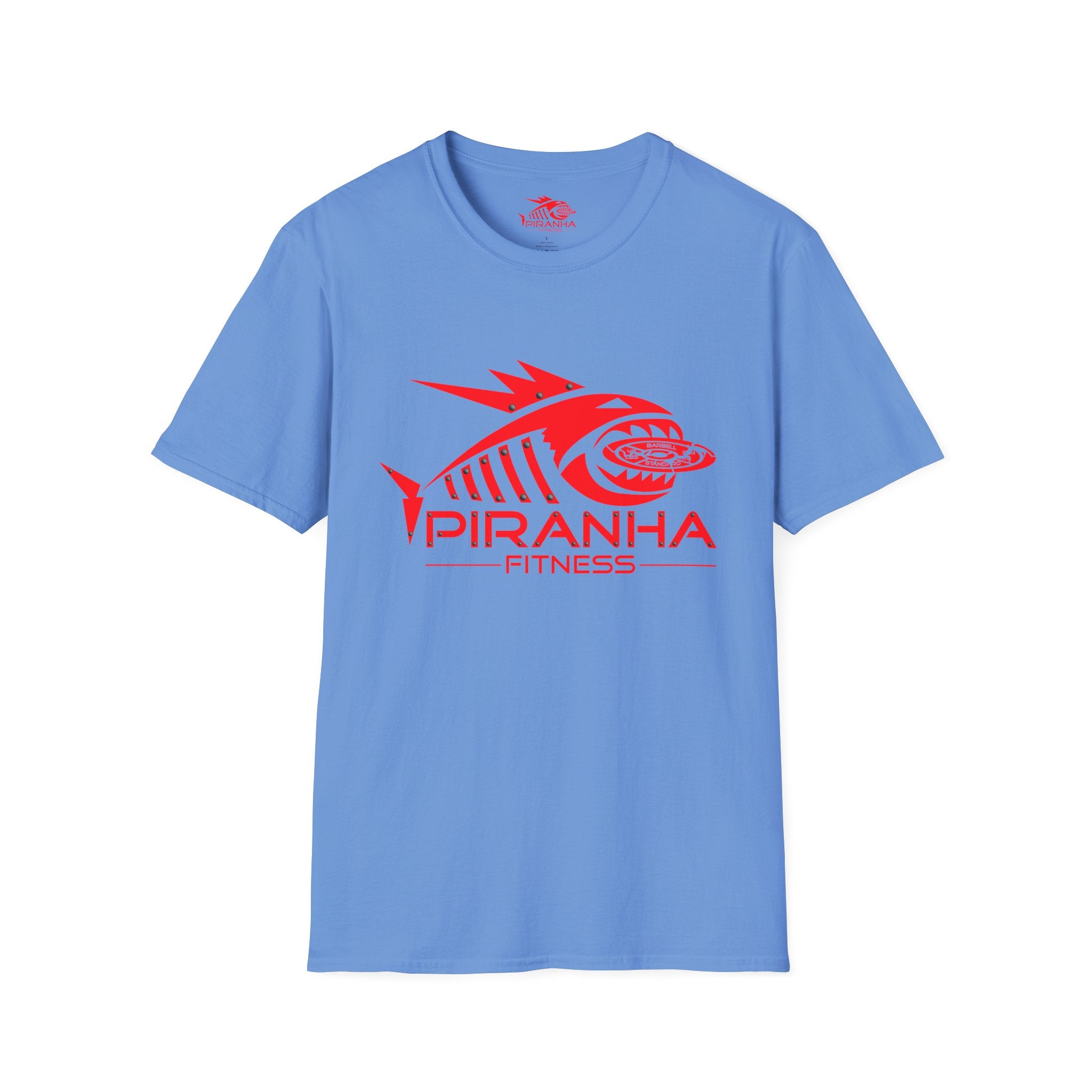 Blood Bite, Red Piranha Fitness Logo, Double Print Unisex Softstyle T-Shirt