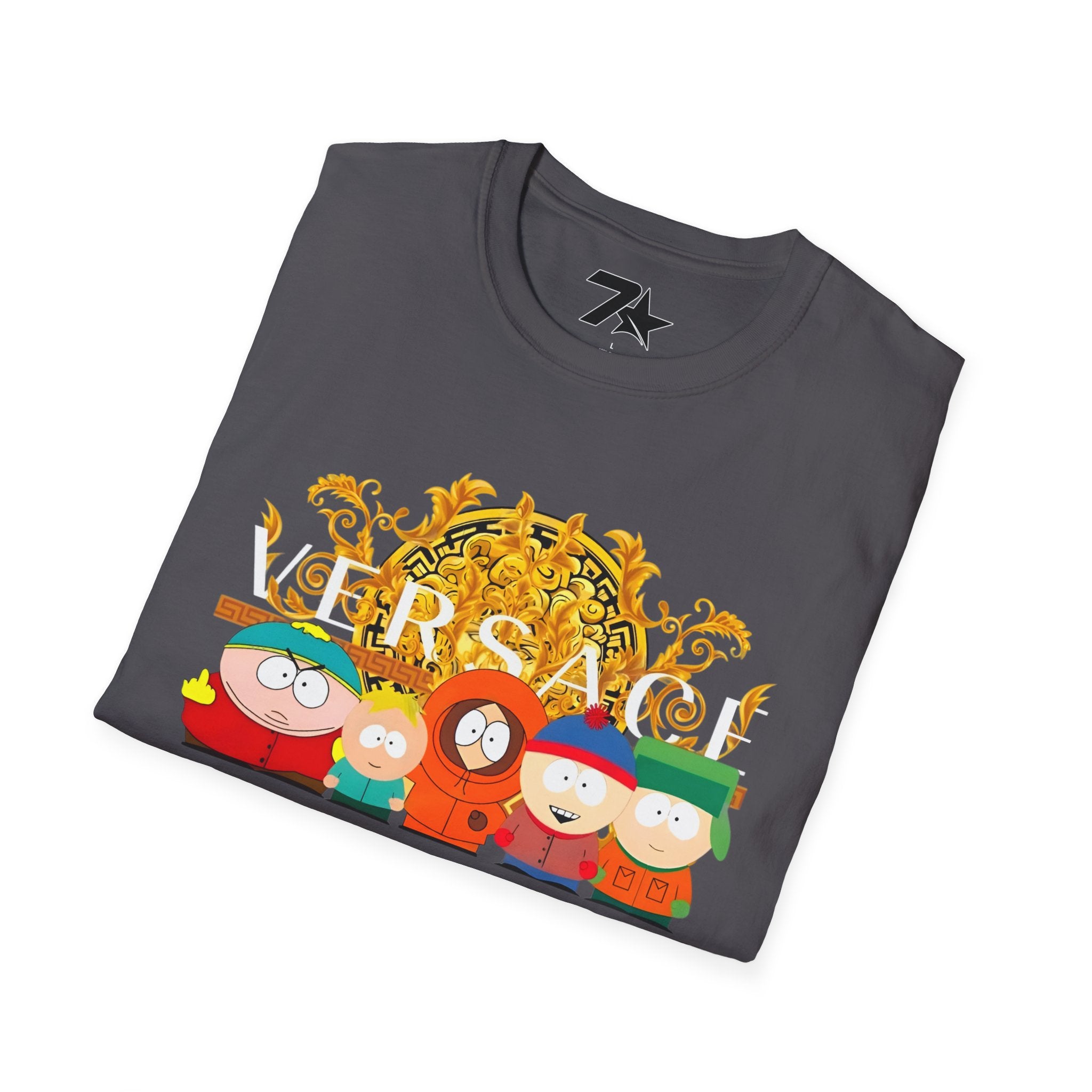 Gold Medallion Cartoon Crew T‑Shirt
